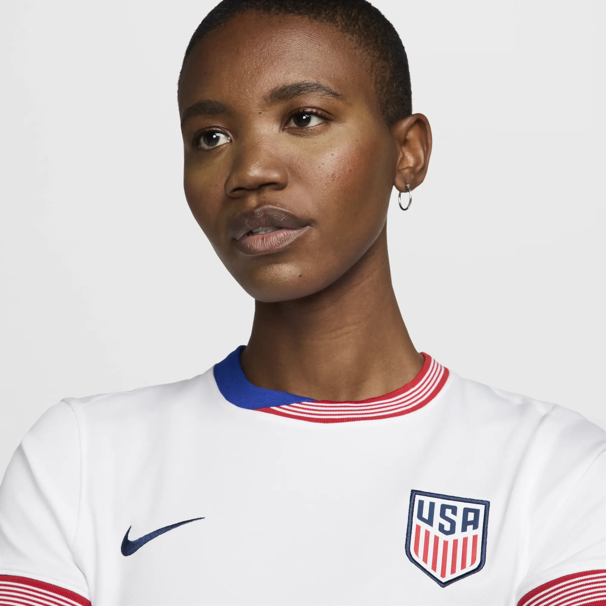 USMNT 2024 Stadium Home Women's Nike Dri-FIT Football Replica Shirt - White - Polyester