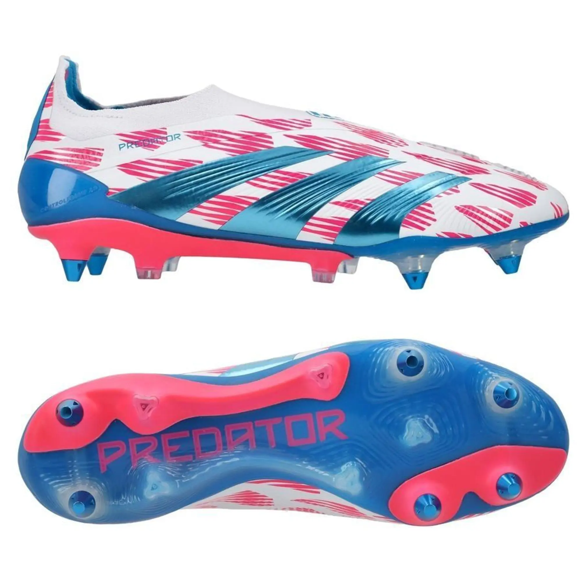 Adidas Predator Elite Laceless Sg Reemergence - Footwear White/Solar Blue/Solar Pink - ['White']