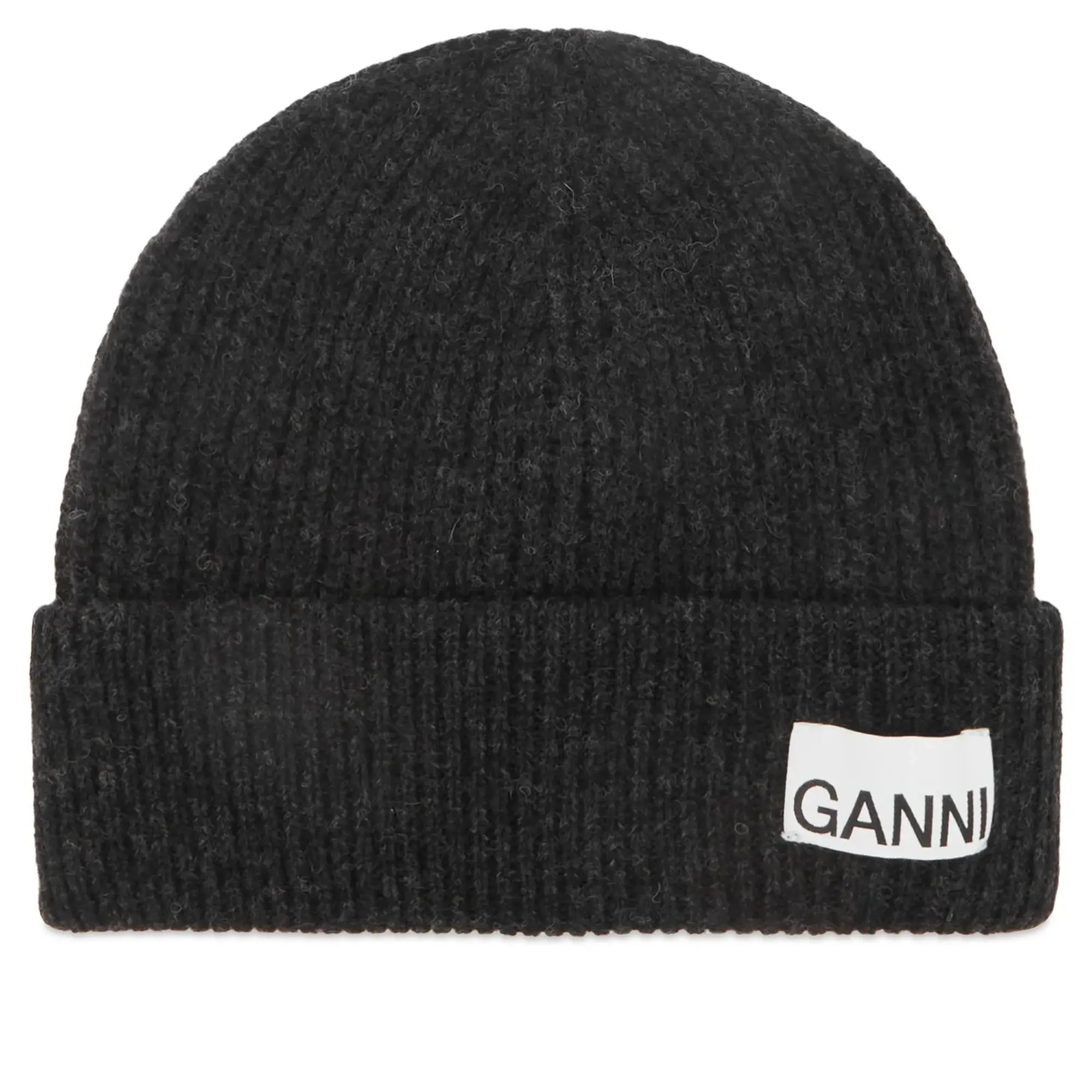 GANNI Women's Light Structured Rib Knit Beanie Phantom