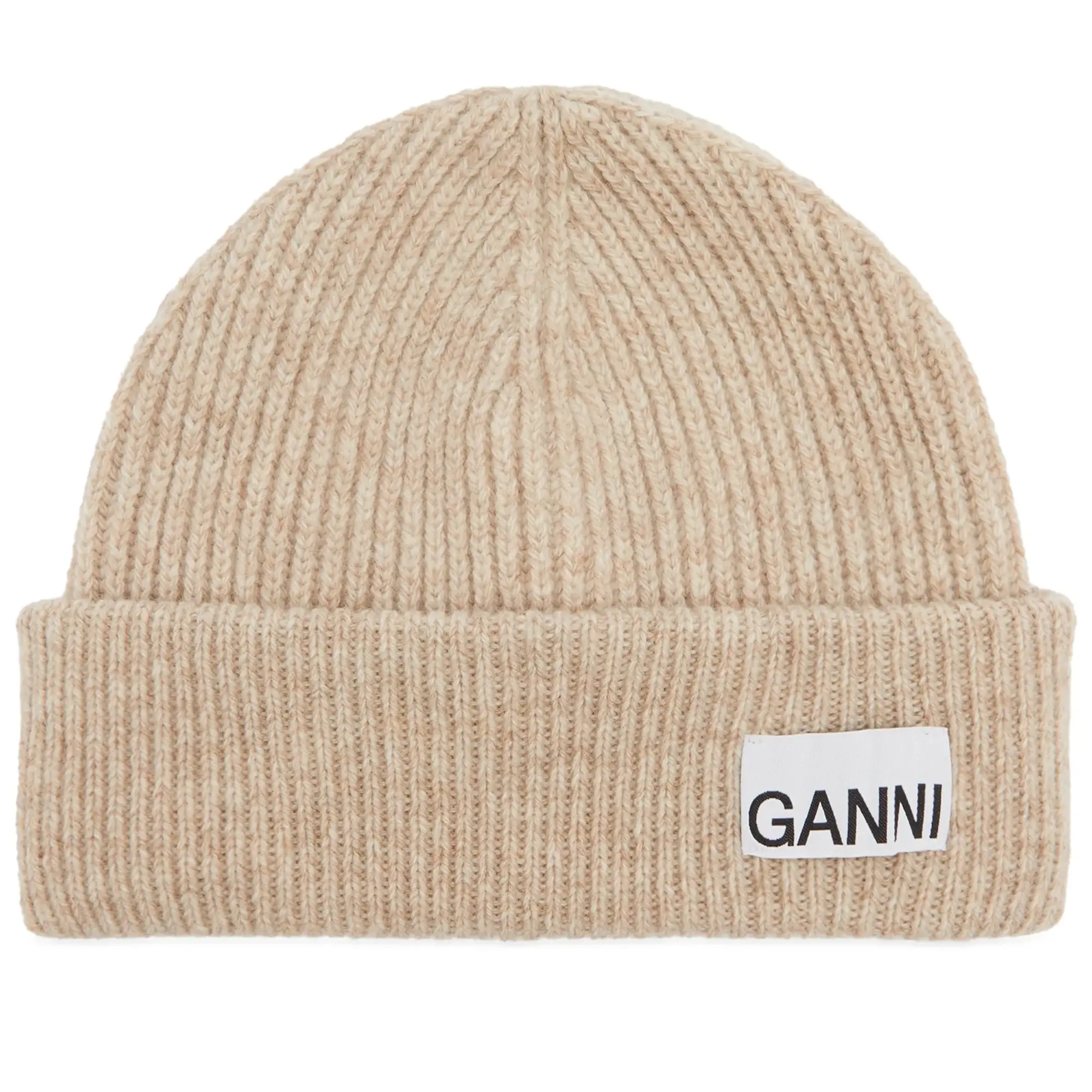 GANNI Women's Light Structured Rib Knit Beanie Brazilian Sand