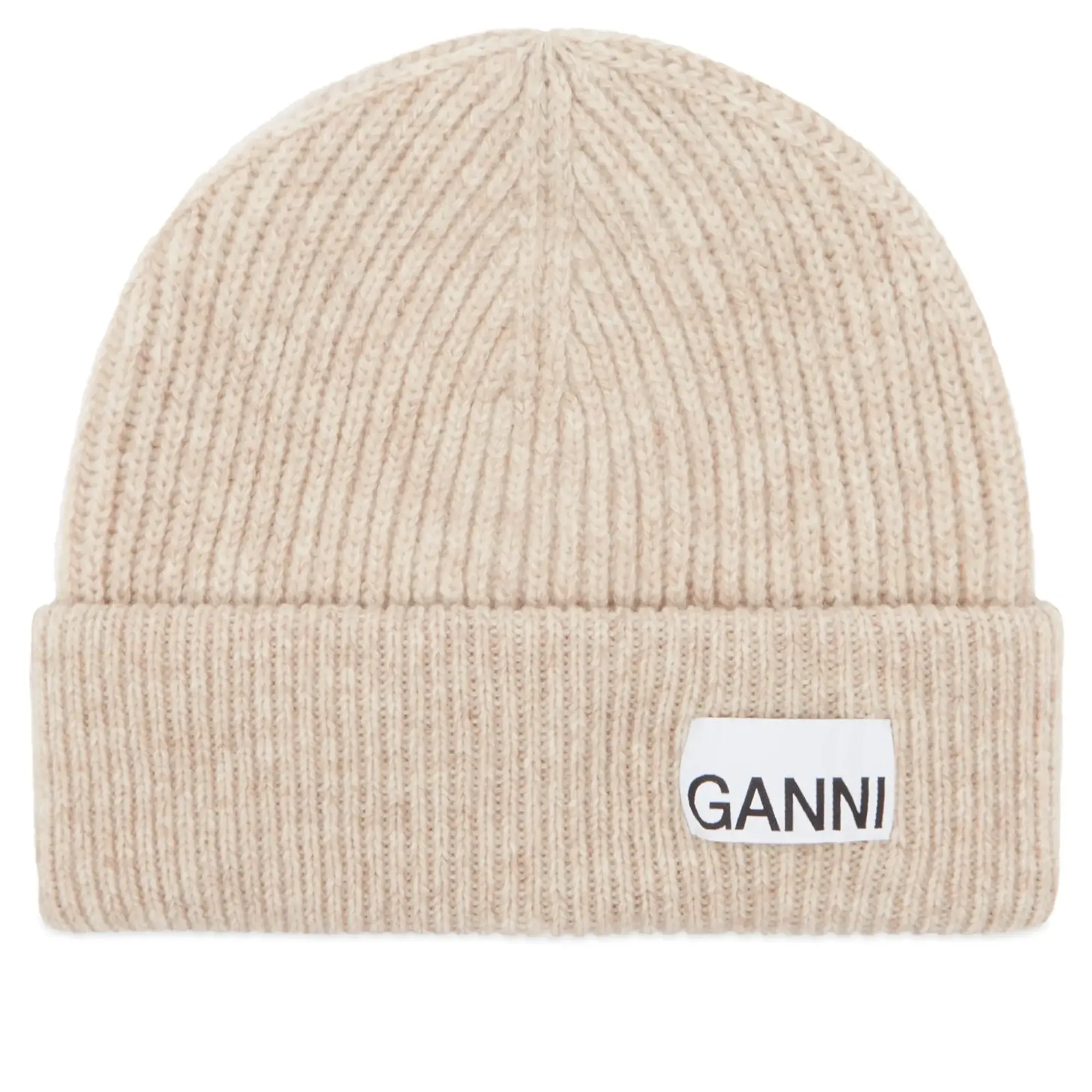 GANNI Women's Light Structured Rib Knit Beanie Brazilian Sand
