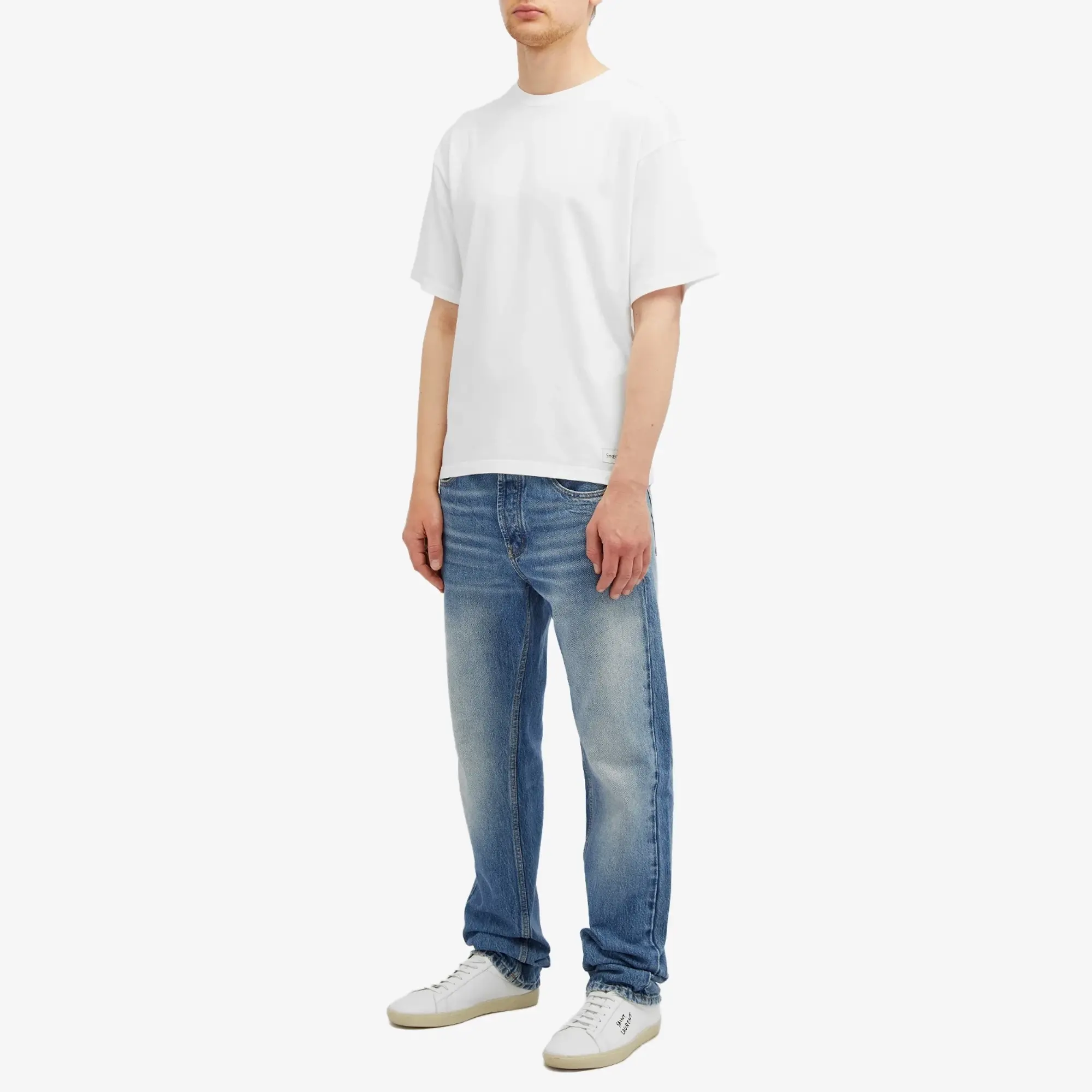Saint Laurent Men's Vintage Patch Logo T-Shirt White