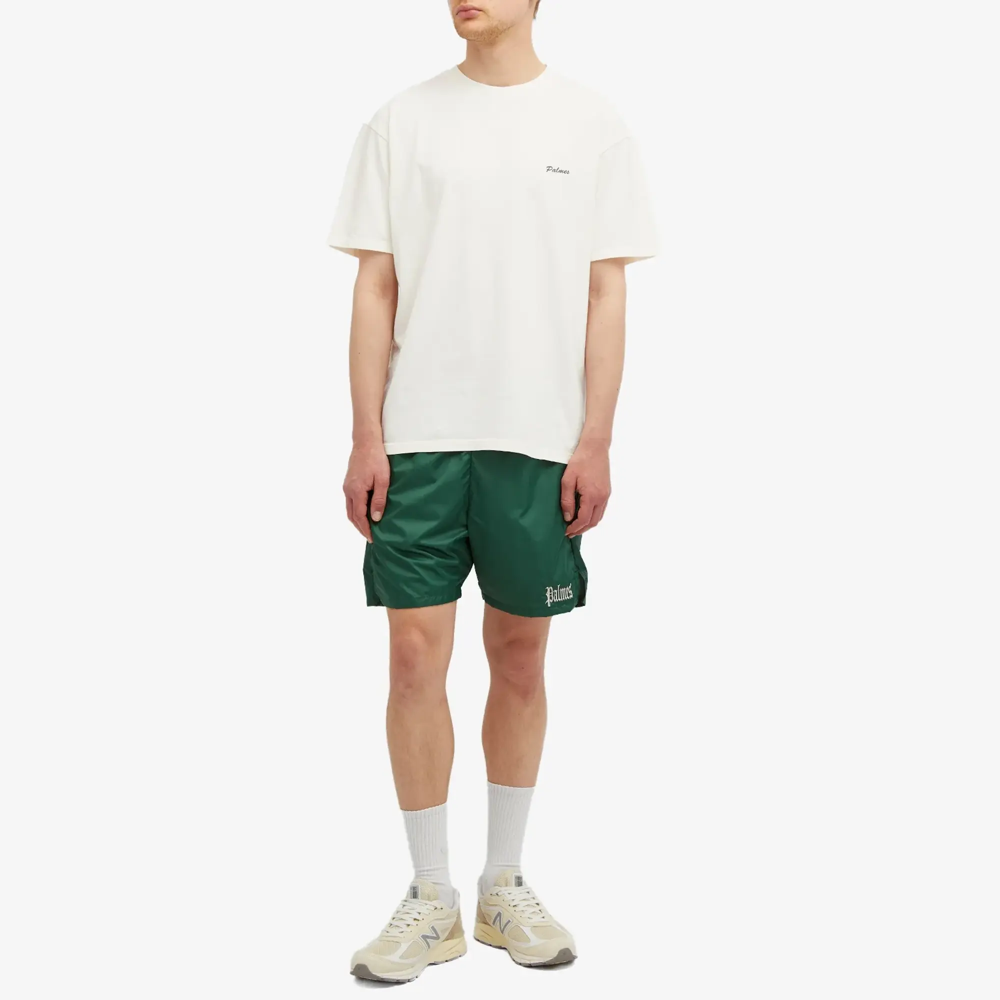 Palmes Men's Dyed Chest Logo T-Shirt Broken White