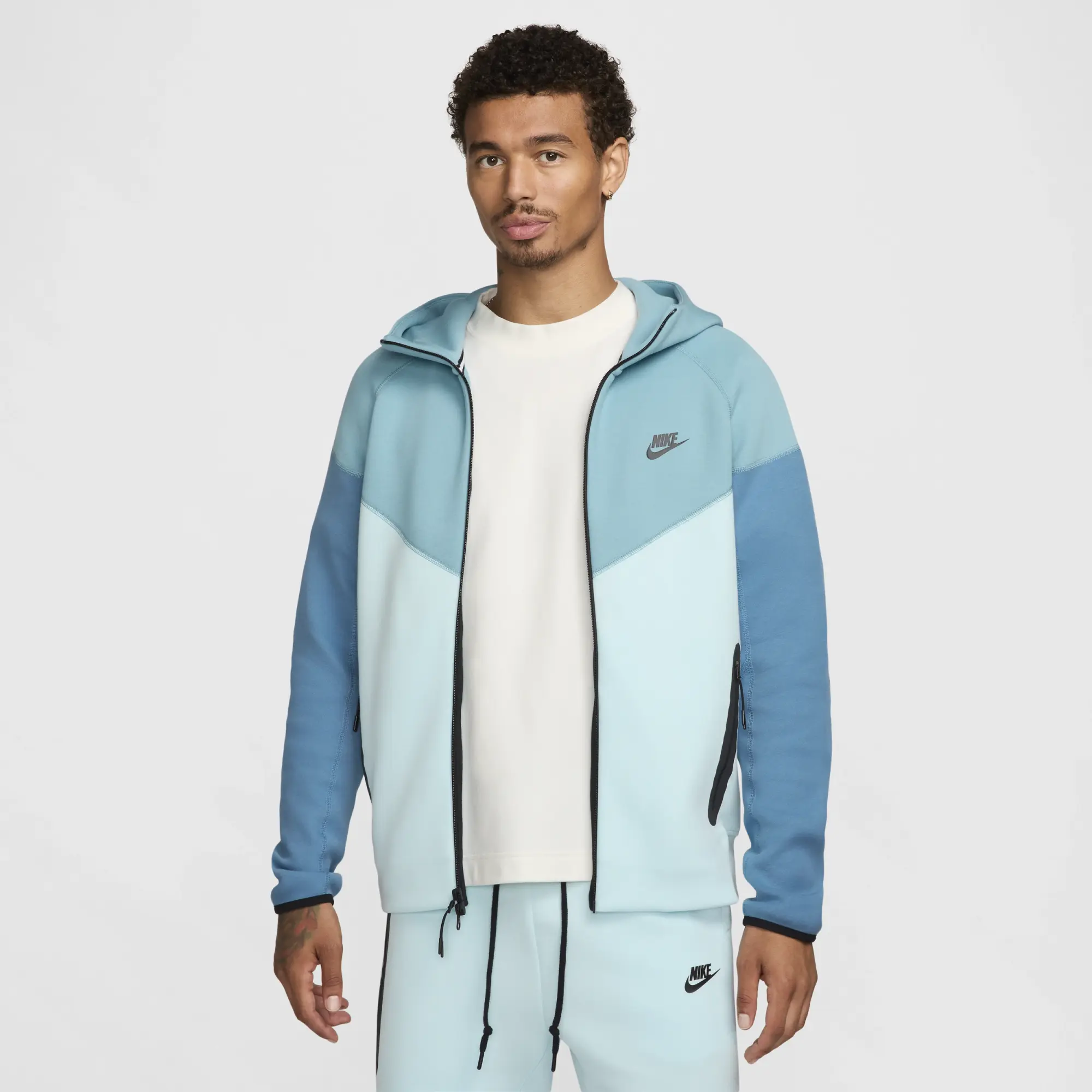 Nike Sportswear Tech Fleece Windrunner Men's Full-Zip Hoodie - Blue - Sustainable Blends Minimum