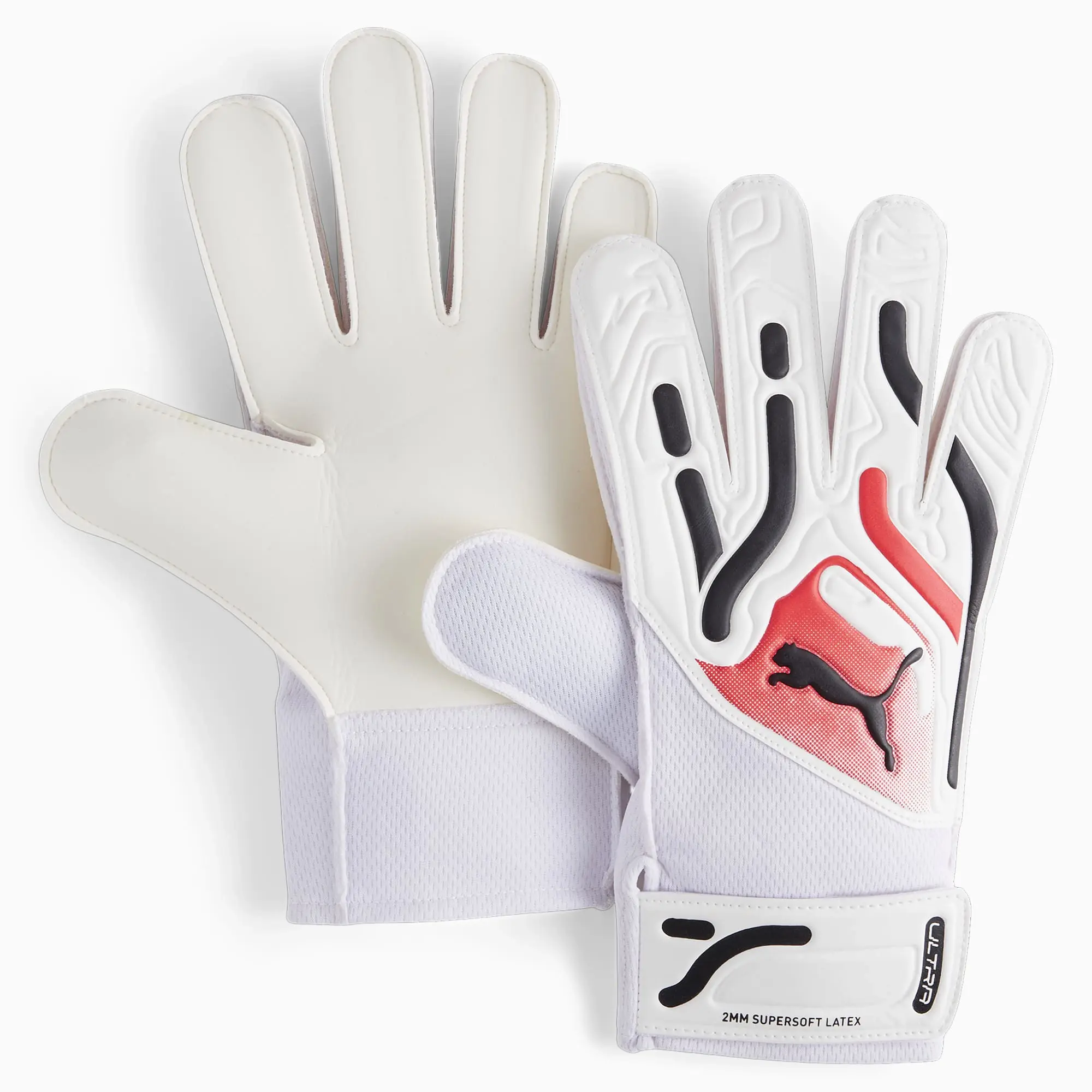 PUMA Ultra Play Rc Goalkeeper Gloves, White/Ultra Blue/Fire Orchid