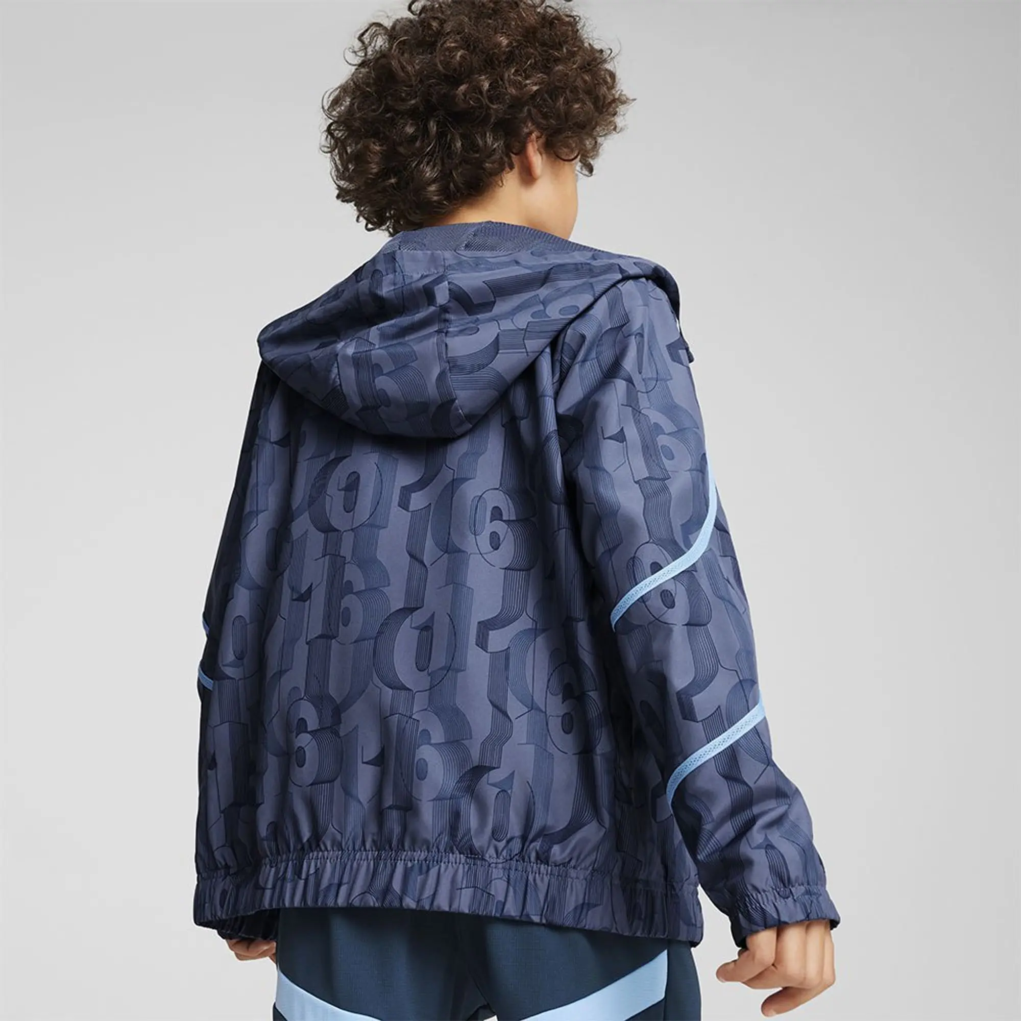 Puma Manchester City Jacket Pre Match Woven Anthem - Inky Blue/Team Light Blue Kids - ['Blue']