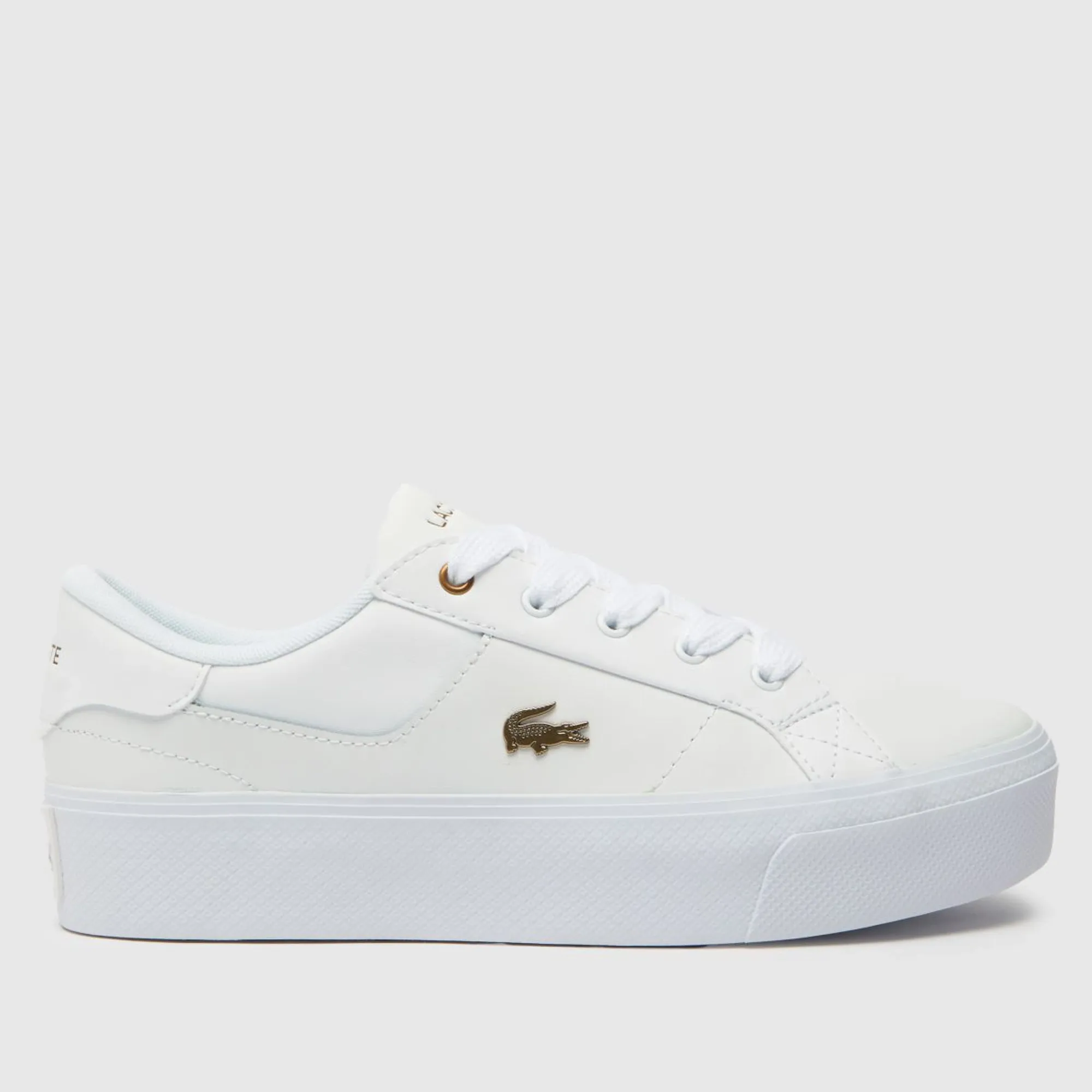Lacoste Womens Ziane Platform Trainers - White Leather