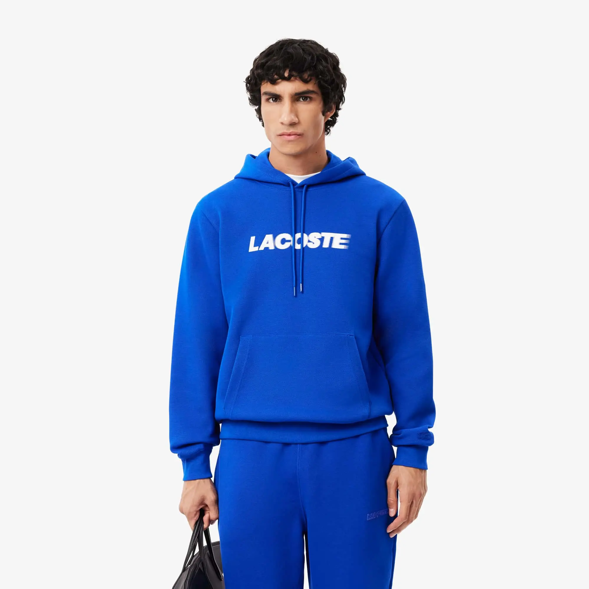 Lacoste Piqué Hoodie - Lazuli Blue