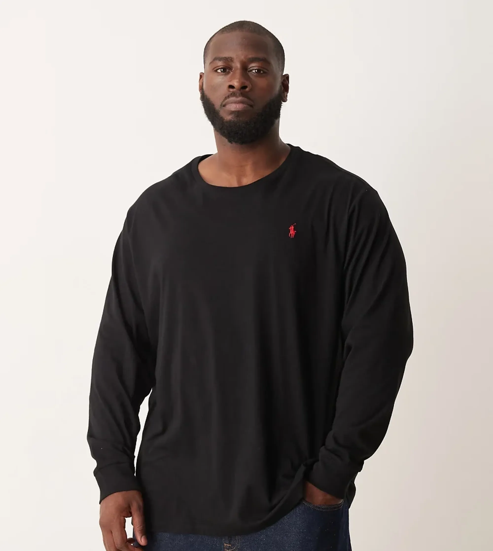 Polo Ralph Lauren Big & Tall Icon Logo Long Sleeve T-Shirt In Black