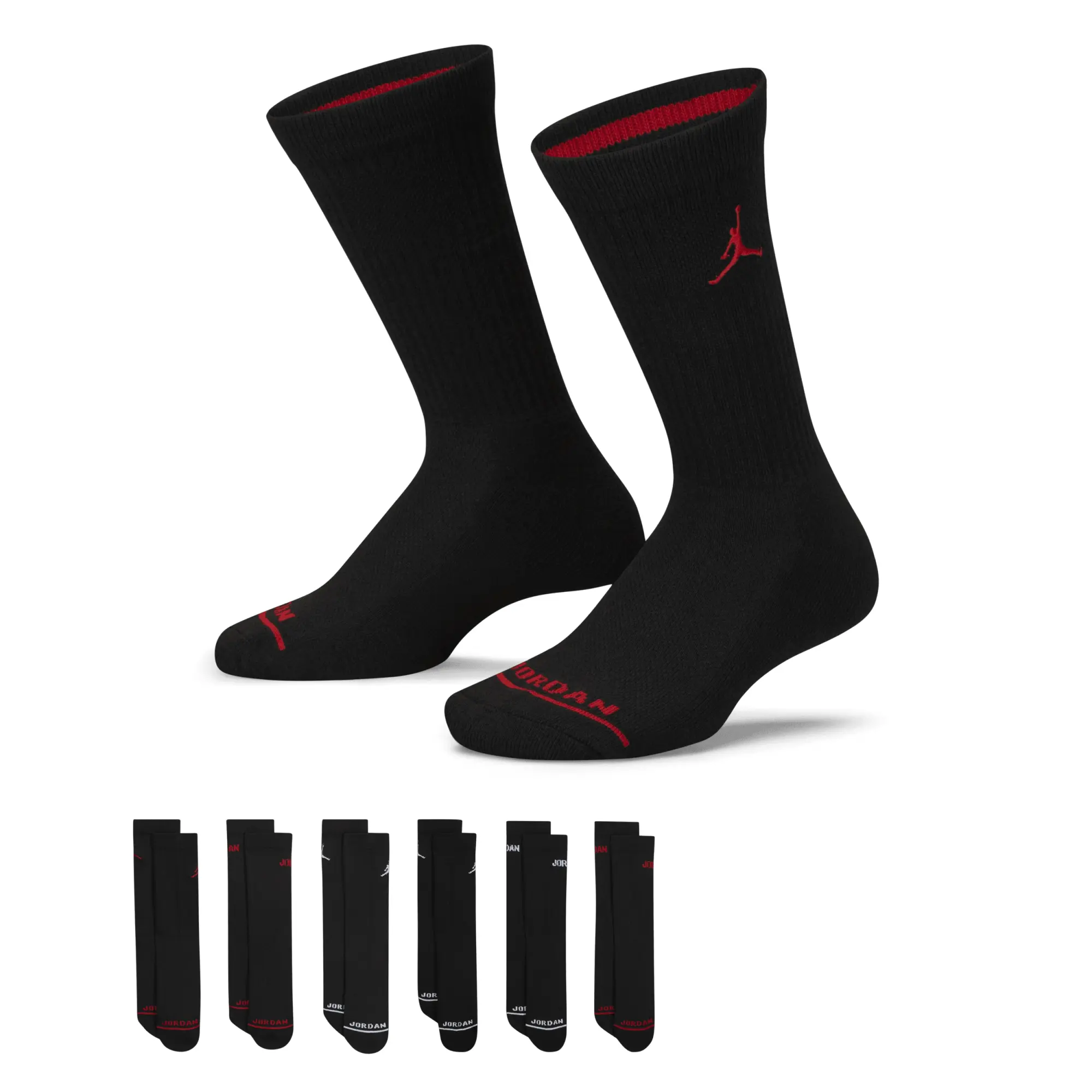 Nike Jordan Younger Kids' Ankle Socks (6 Pairs) - Black - Polyester/Elastane