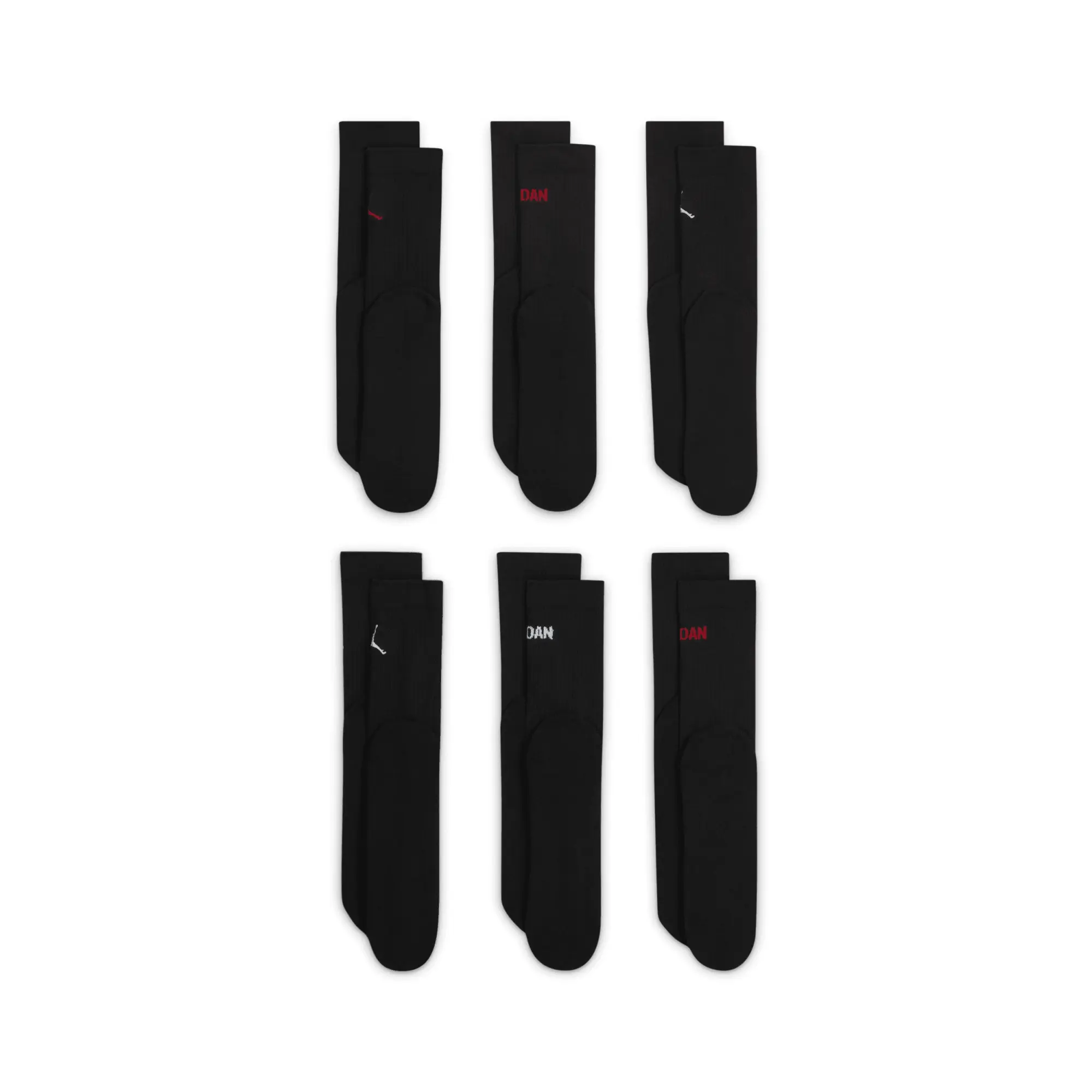 Nike Jordan Younger Kids' Ankle Socks (6 Pairs) - Black - Polyester/Elastane