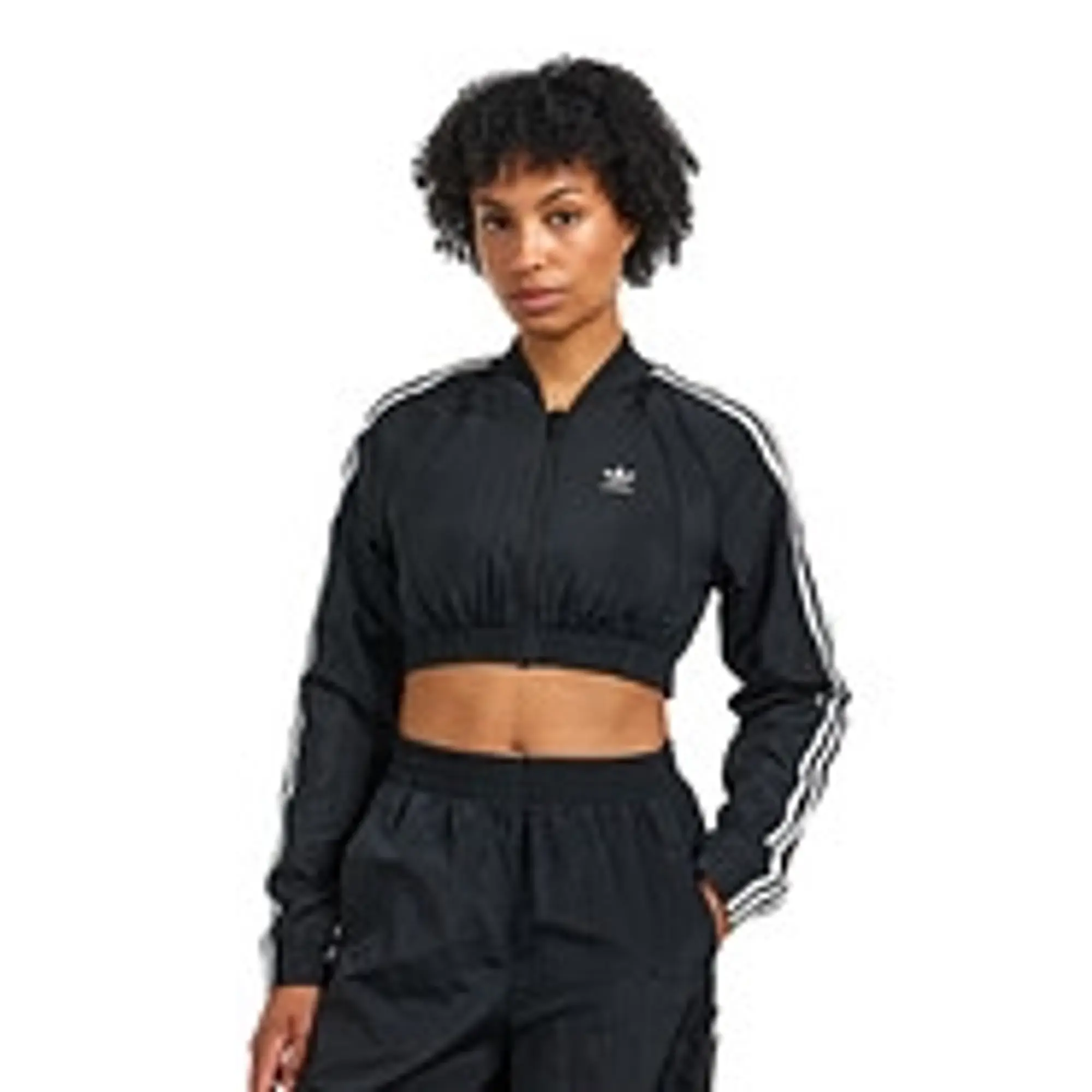 adidas Slim Cropped Track Top - Black