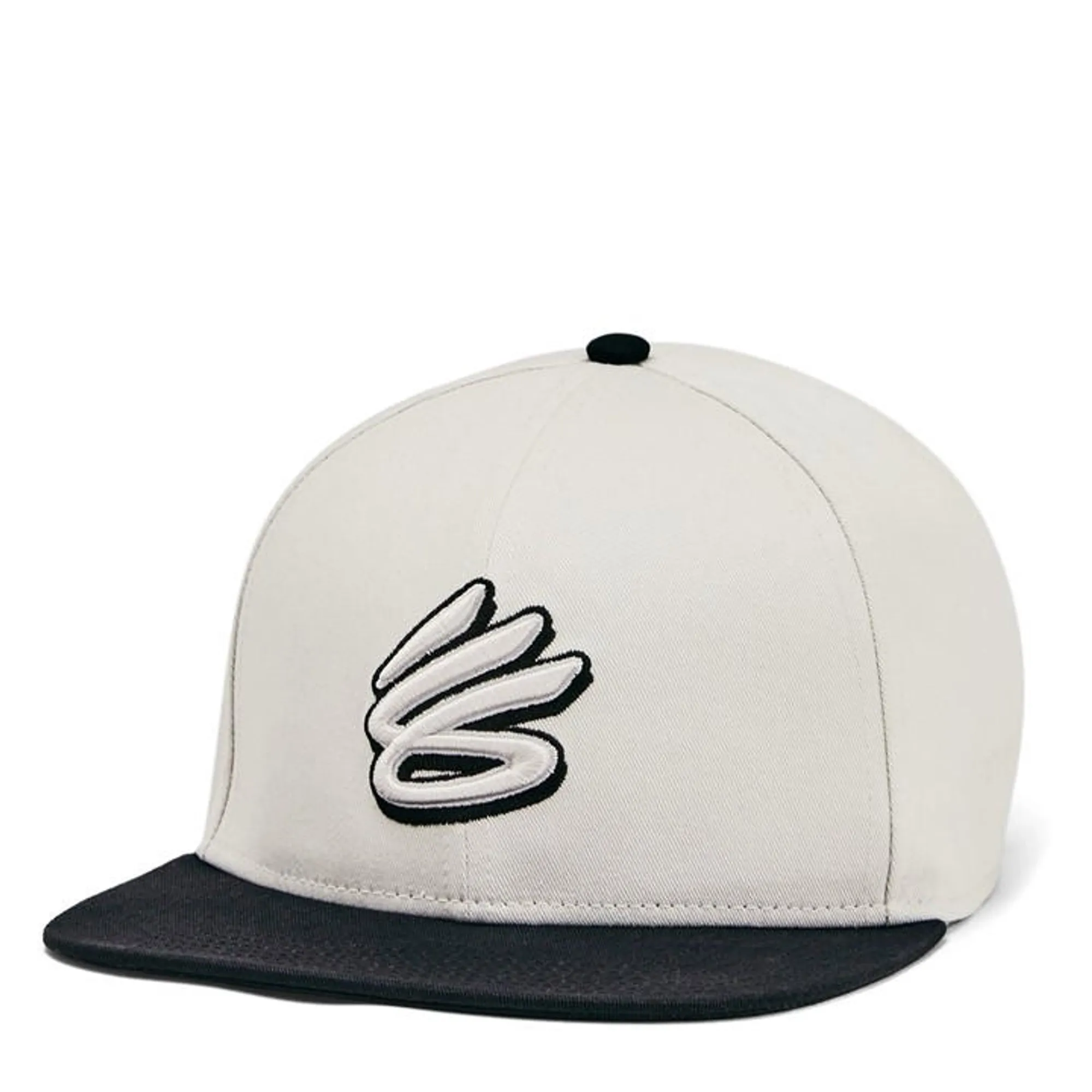 Under Armour Men's Curry Flat Brim Snapback Cap White Clay / Black OSFM