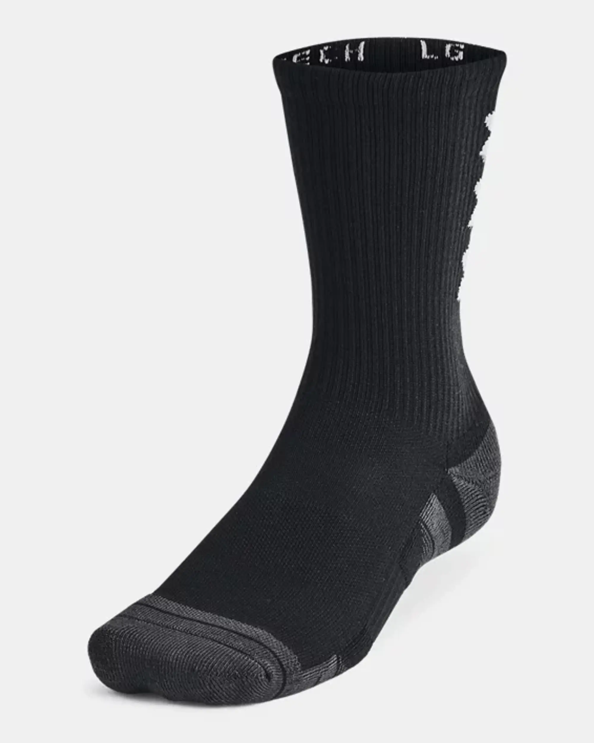 Unisex  Under Armour  Performance Tech 3-Pack Crew Socks Black / Black / White XL