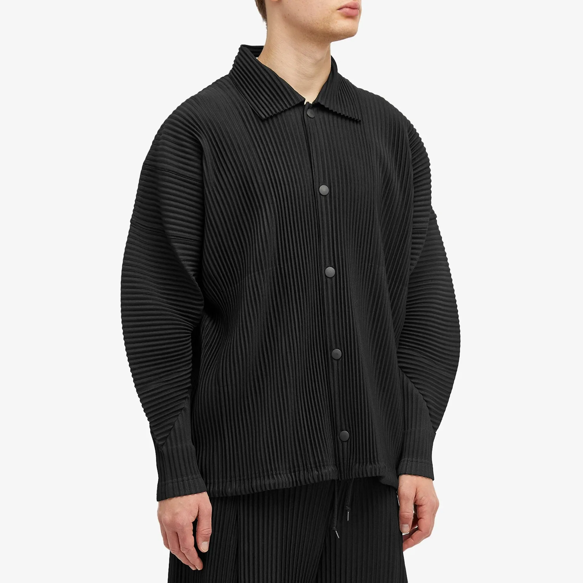Homme Plissé Issey Miyake Men's Pleated Jacket Black | HP48JC106