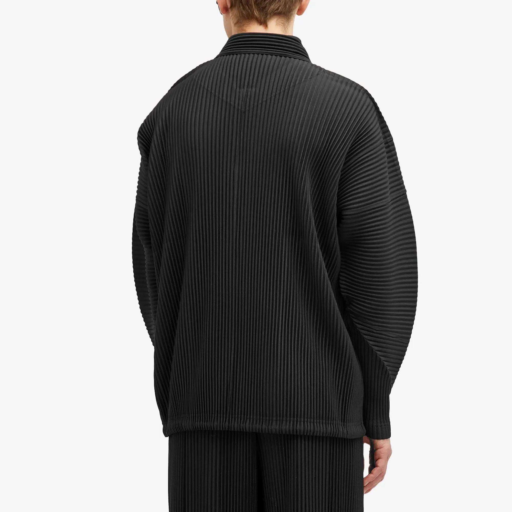 Homme Plissé Issey Miyake Men's Pleated Jacket Black | HP48JC106