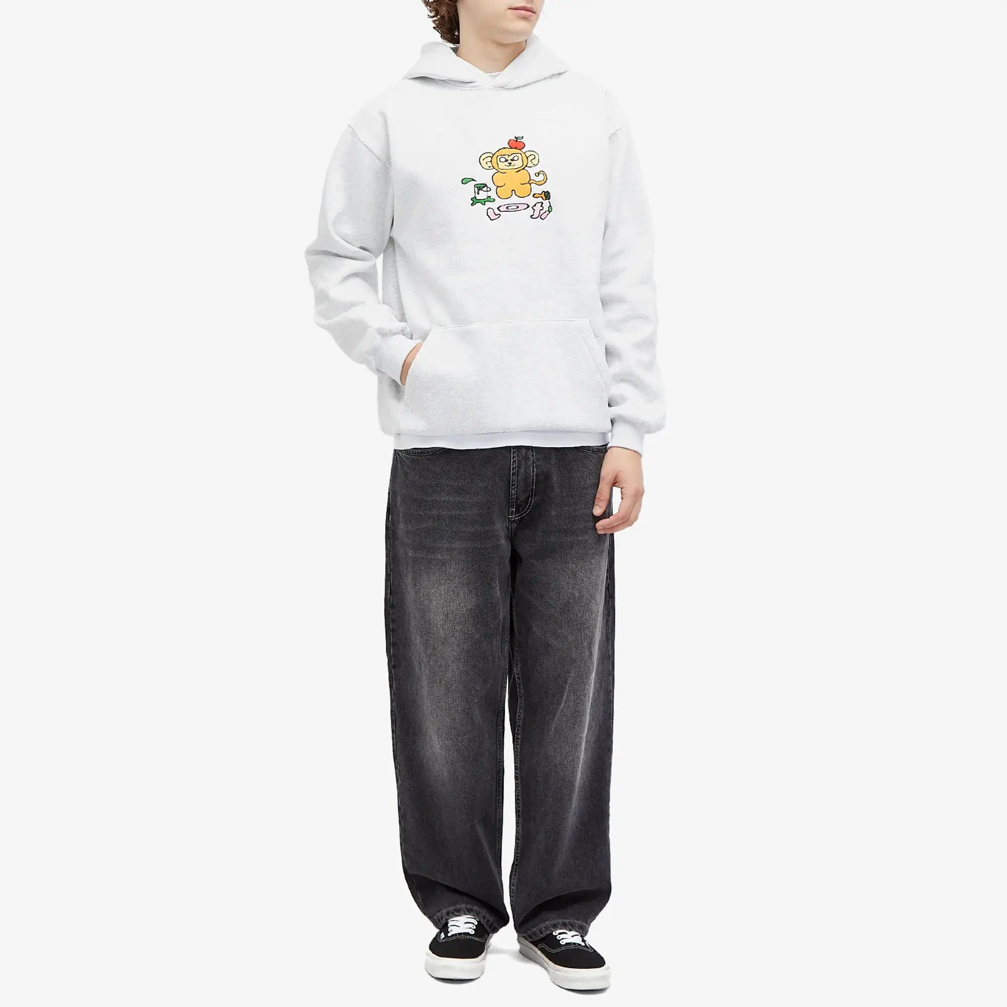 Lo-Fi Men's Art Monkey Hoodie Ash