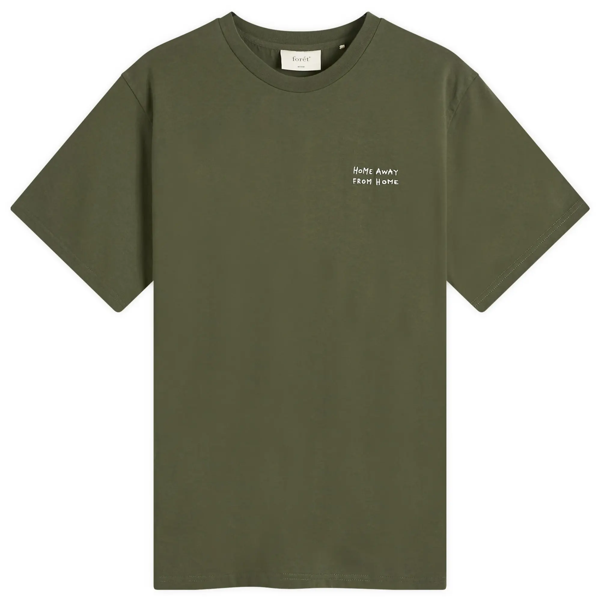 Foret Men's Abode Embroidered T-Shirt Dark Moss/Cloud