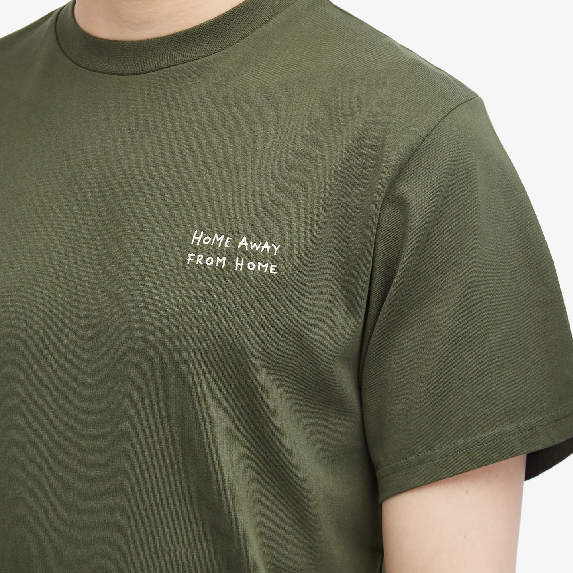Foret Men's Abode Embroidered T-Shirt Dark Moss/Cloud