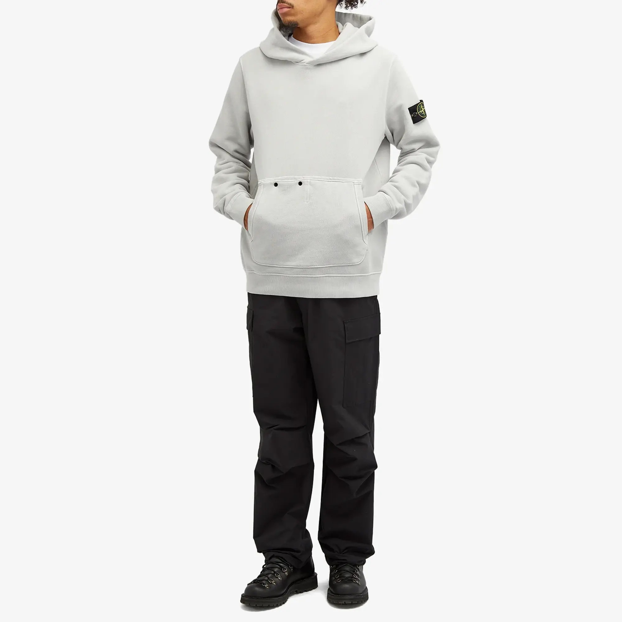 Stone Island Men's Diagonal Fleece Old Effect Hoodie Grey