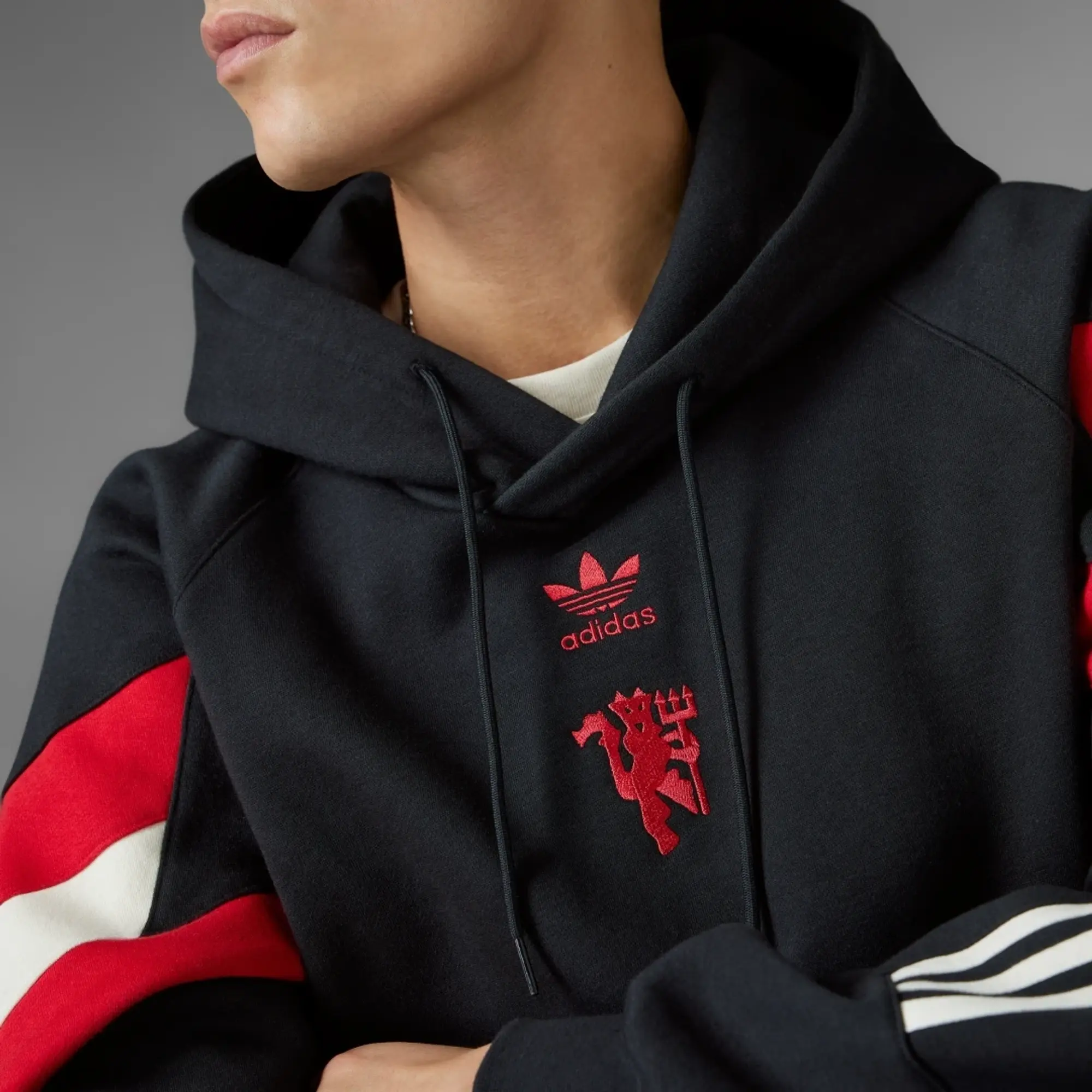 Adidas Football Manchester United Hoodie In Black