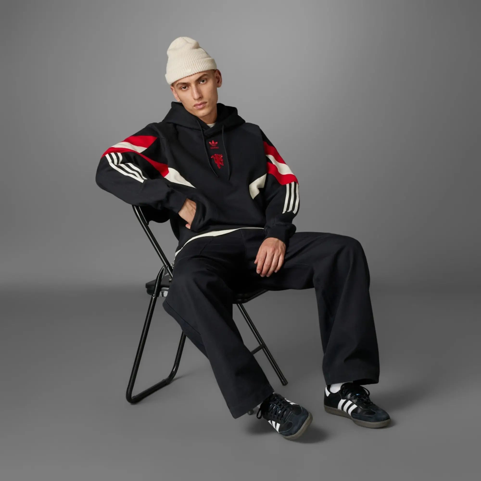 Adidas Football Manchester United Hoodie In Black