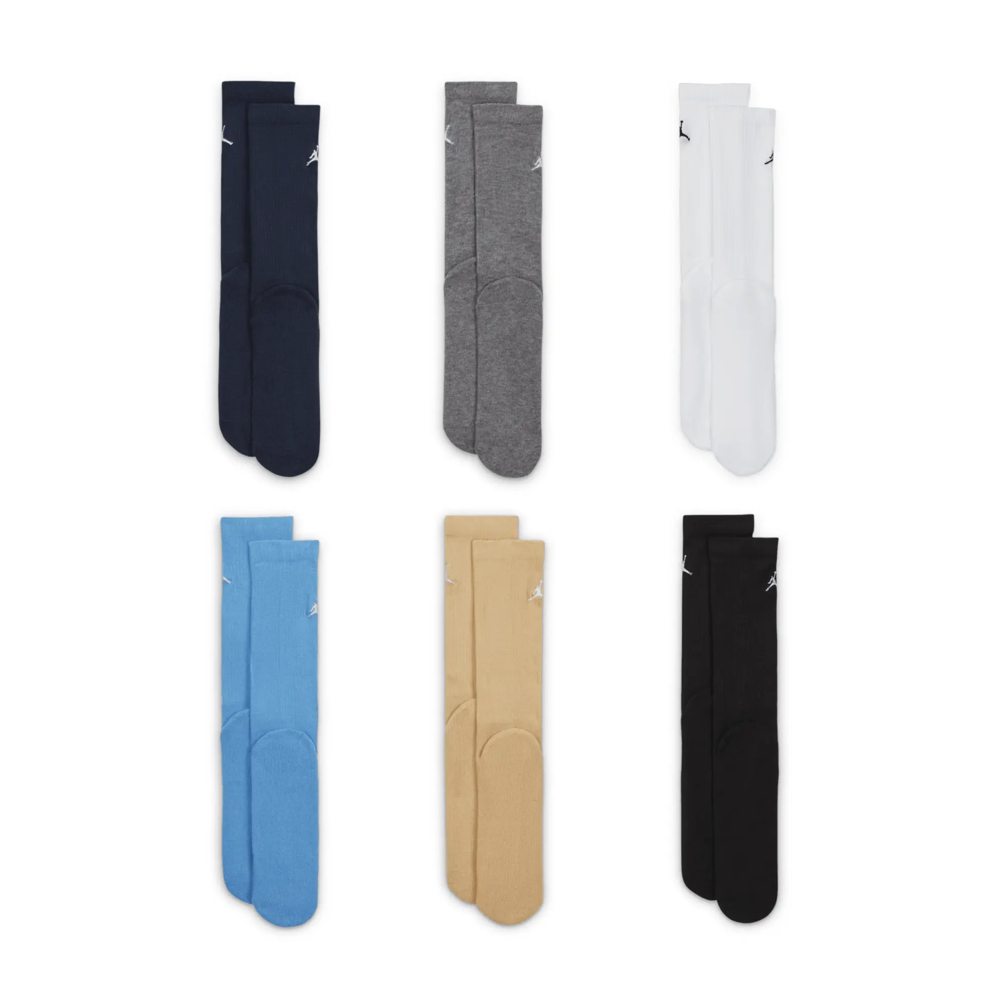 Nike Jordan Everyday Essentials Older Kids' Crew Socks (6 Pairs) - Multi-Colour