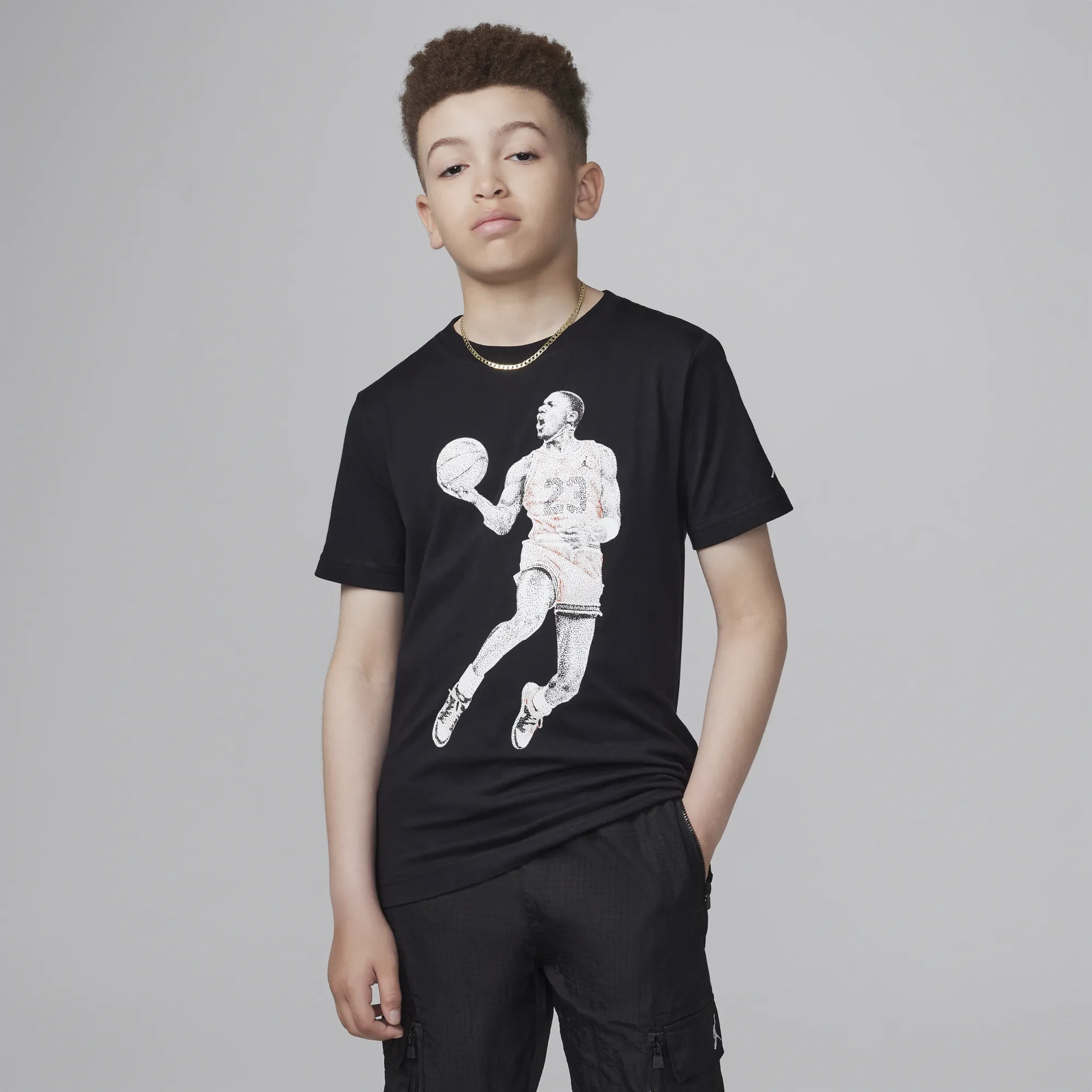 Nike Jordan Air Jordan Older Kids' Dots Graphic T-Shirt - Black - Cotton