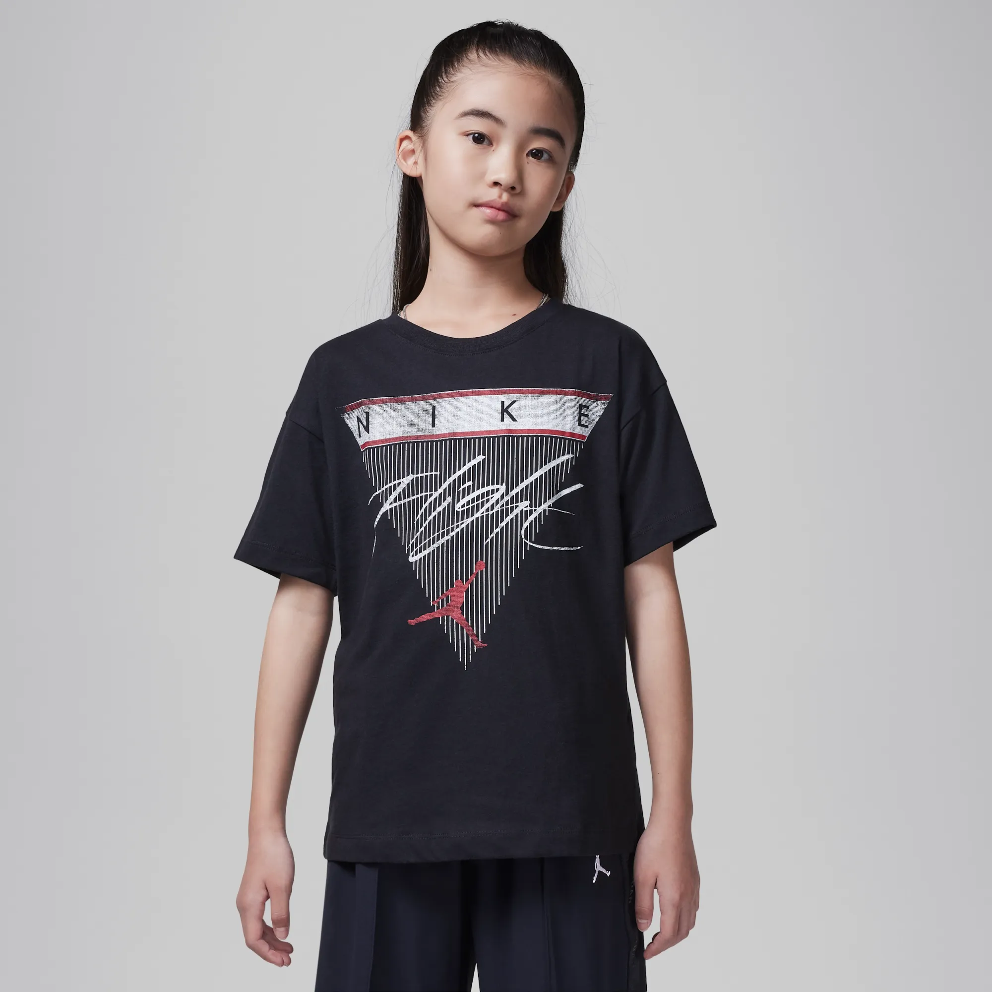 Nike Jordan Jordan Older Kids' Flight Jumpman T-Shirt - Black - Cotton