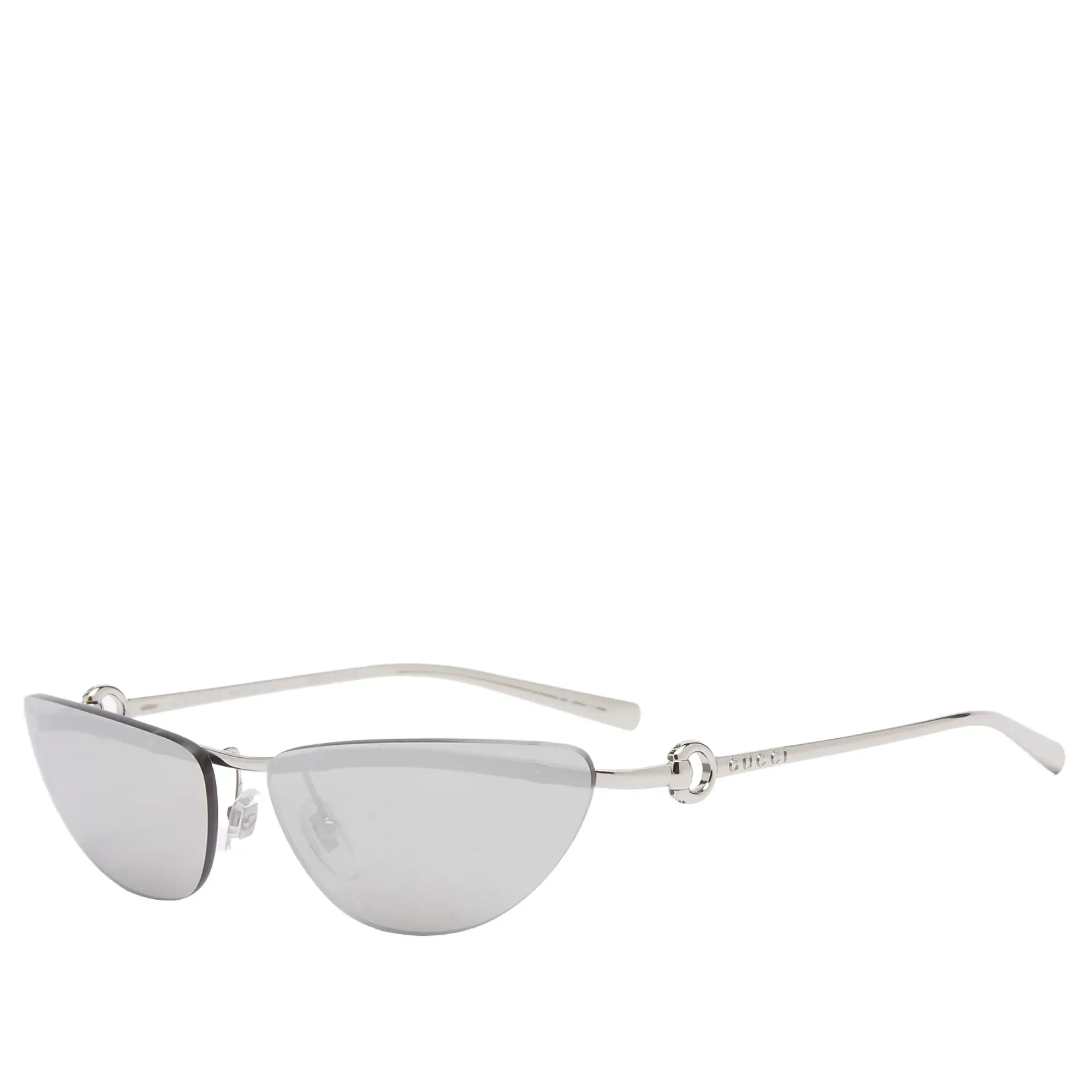 Gucci Women's Horsebit Top Bar Sunglasses Silver/Grey