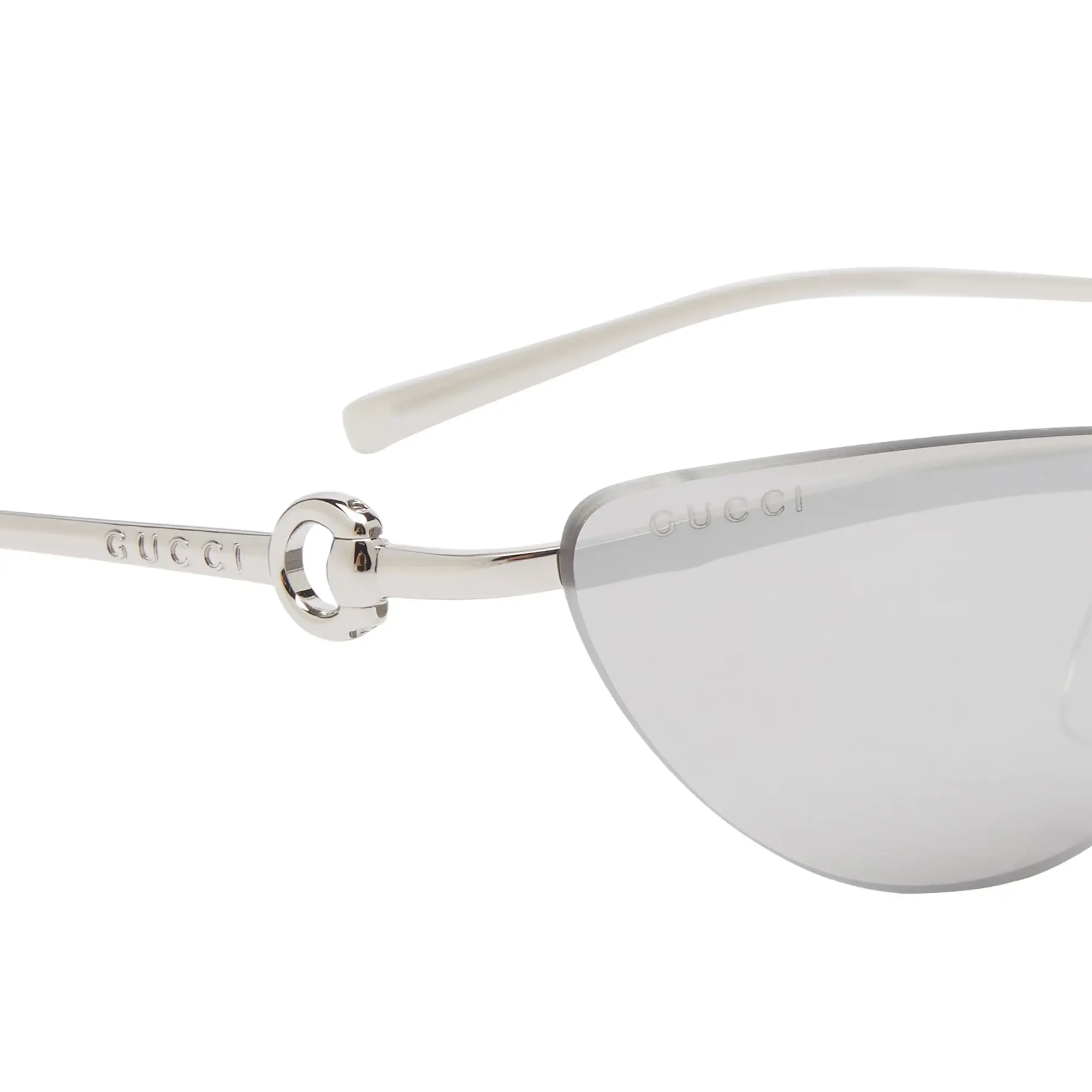 Gucci Women's Horsebit Top Bar Sunglasses Silver/Grey