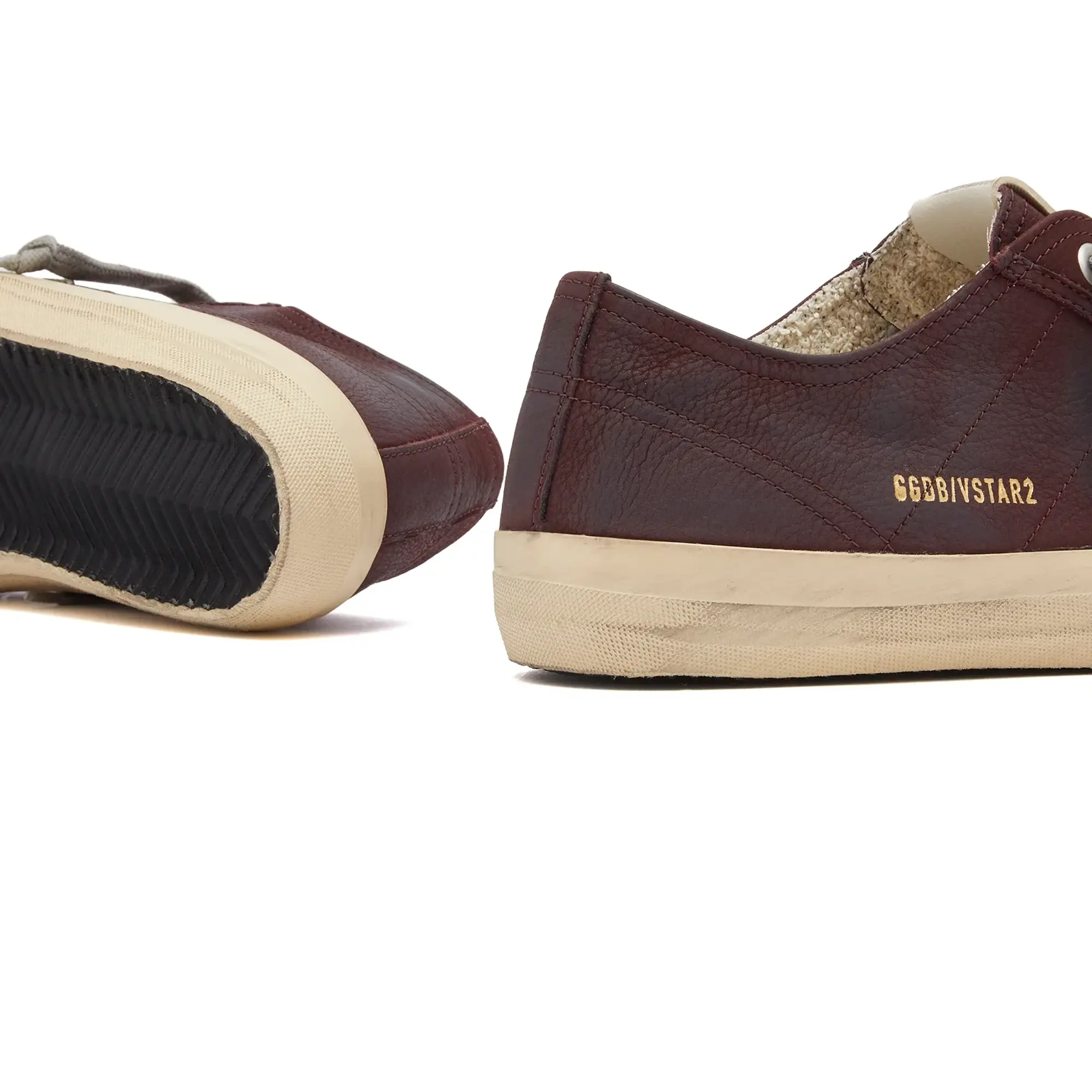 Golden Goose Women's V-Star 2 Sneaker Red Wine/Sand