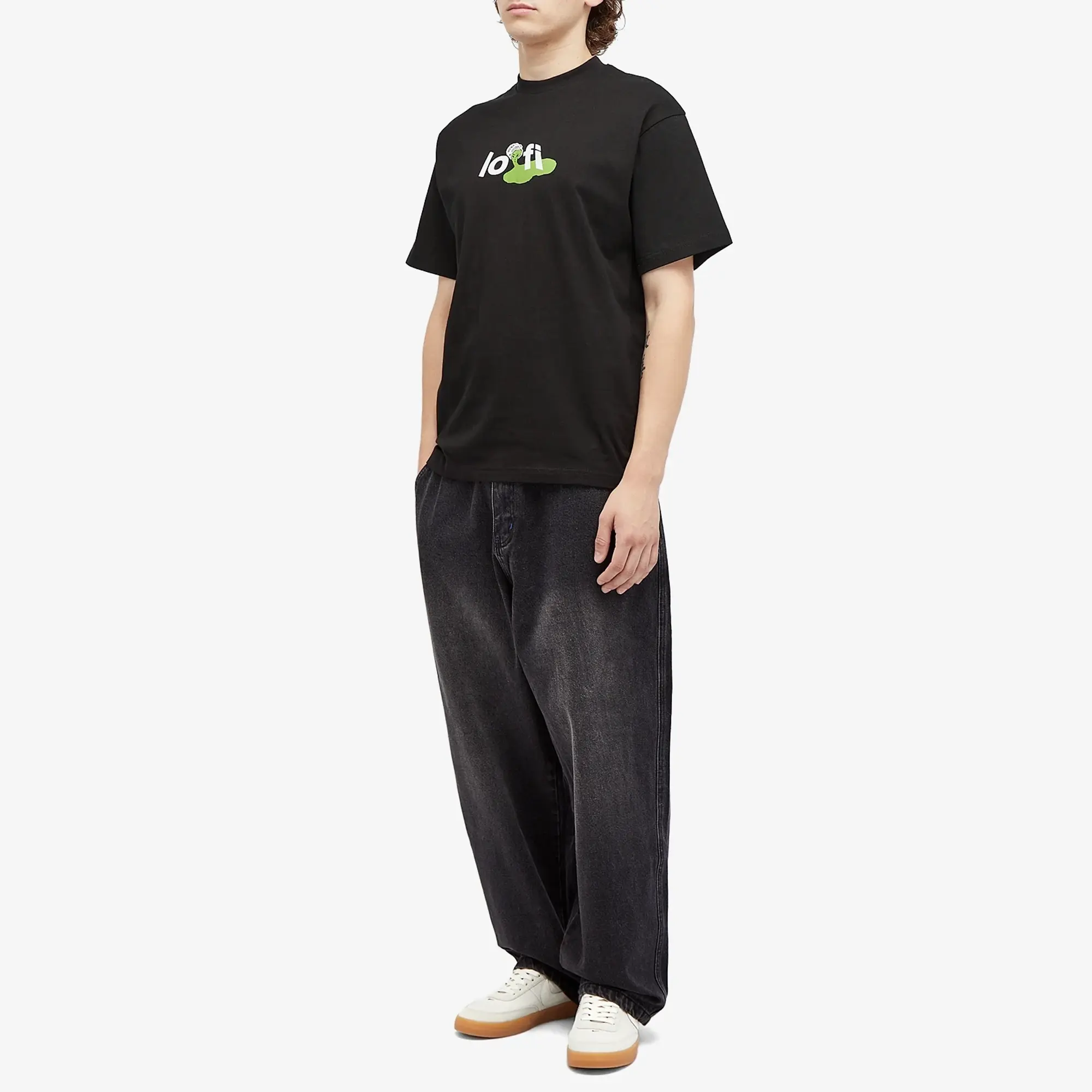 Lo-Fi Men's Paint Logo T-Shirt Black