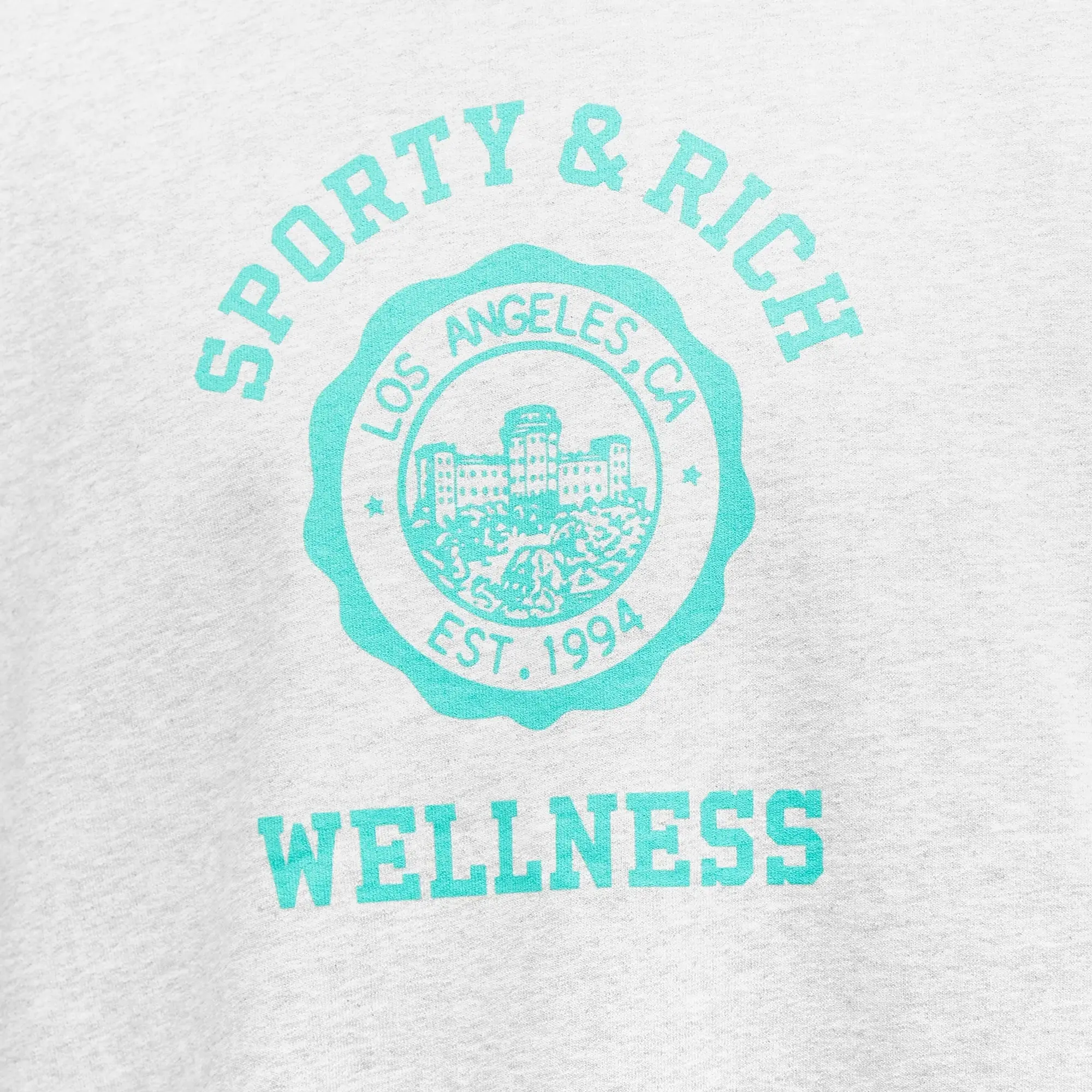 Sporty & Rich Emblem Sweatshirt Heather Grey/Caribbean