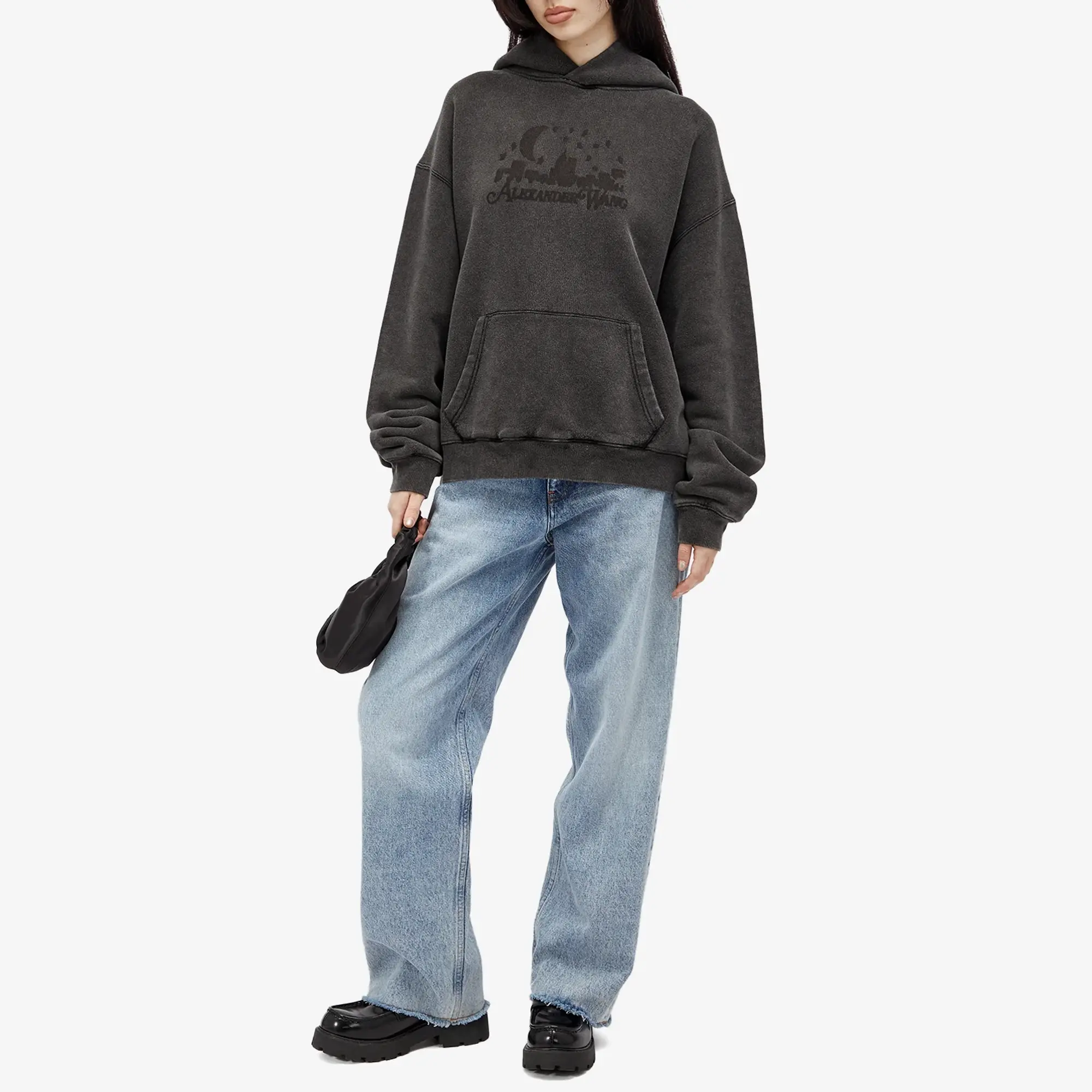 Alexander Wang Women's Skyline Print Hoodie Grey