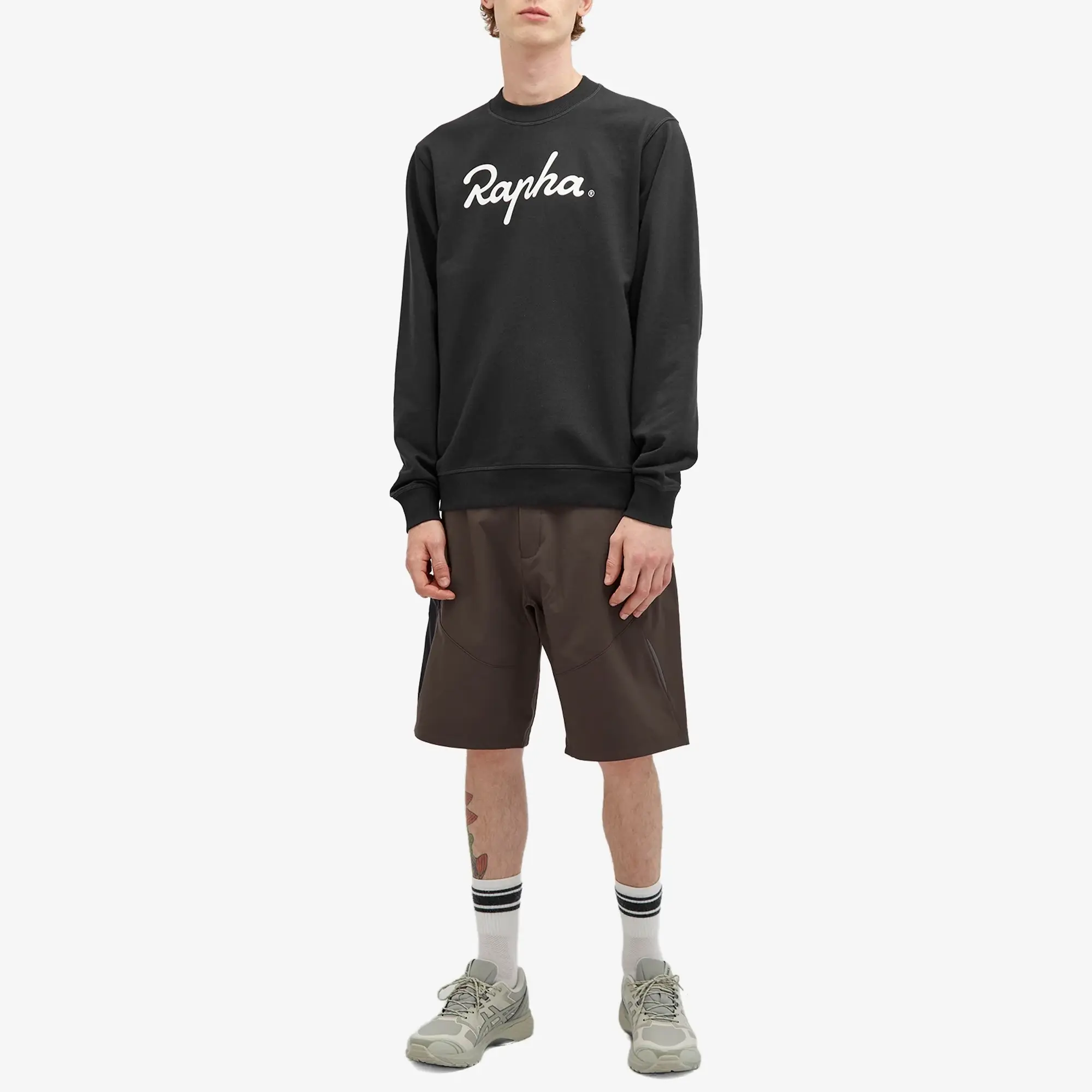 Rapha Men's Cotton Sweatshirt - Large Logo Men Sweatshirts Black