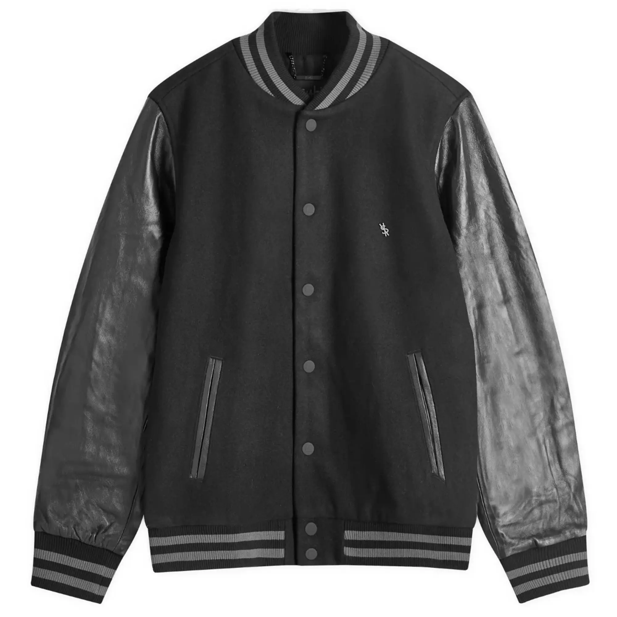 Ksubi Men's 1999 King Letterman Varsity Jacket Black