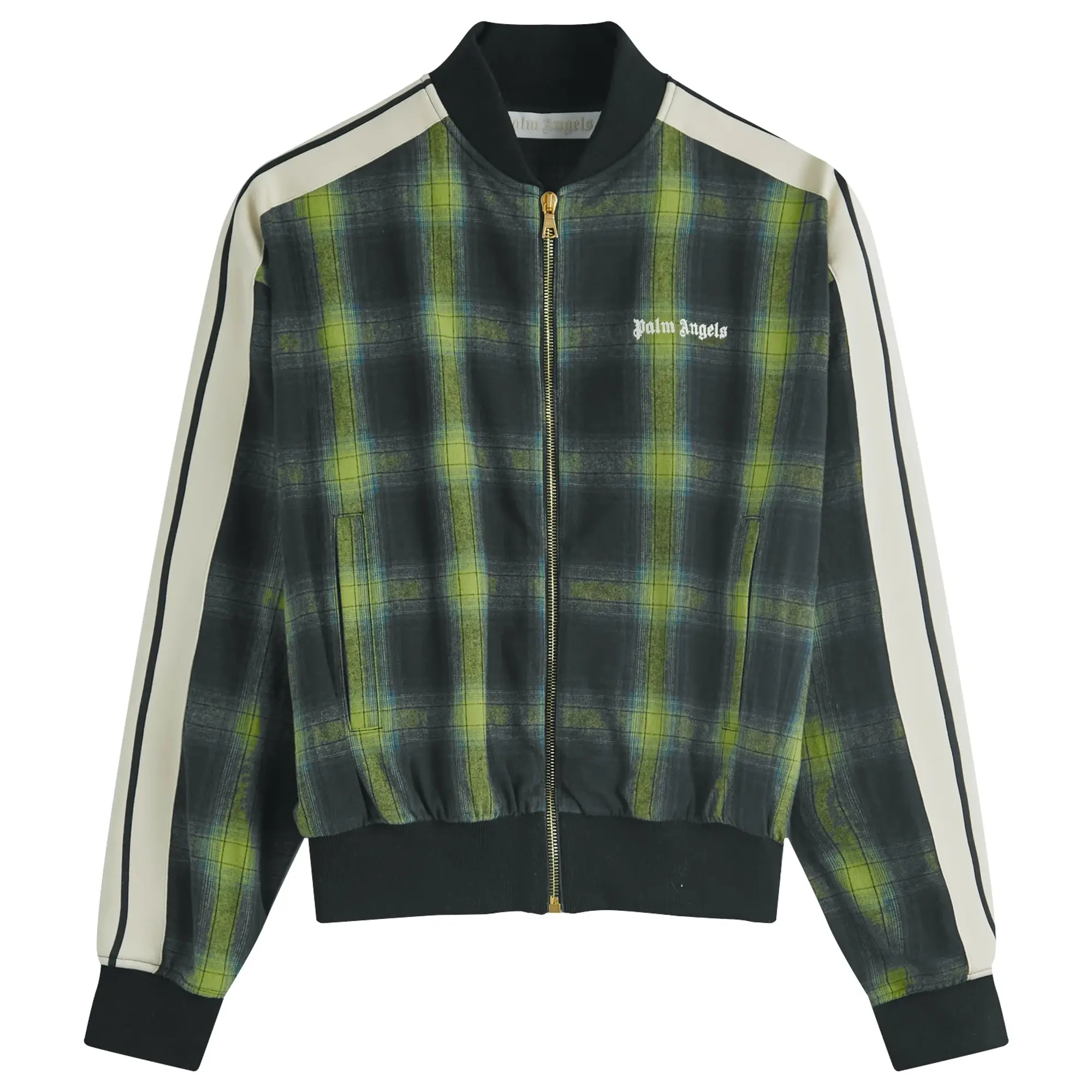 Palm Angels Women's Classic Logo Check Bomber Jacket Green