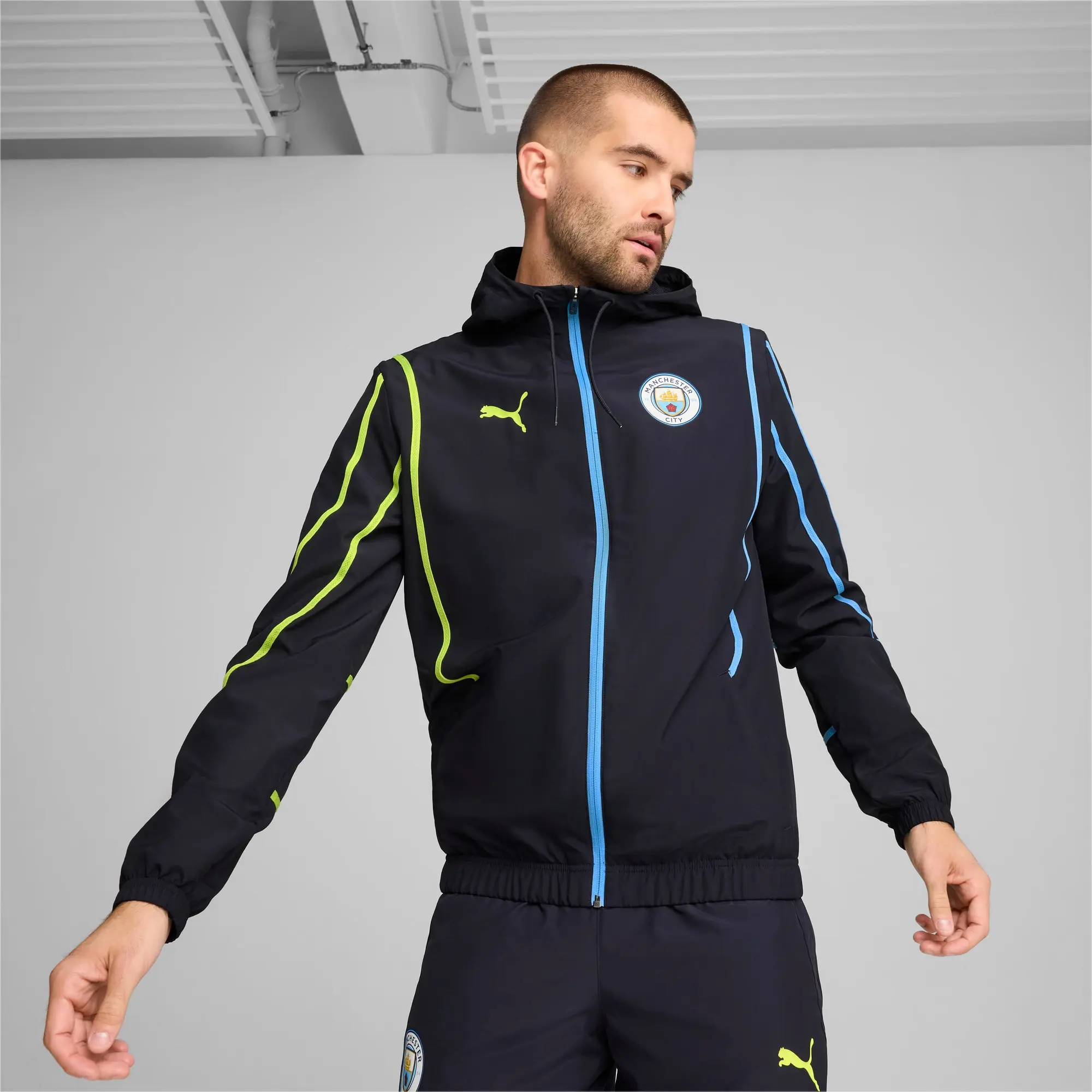 PUMA Manchester City Pre-Match Woven Jacket Men, Dark Blue