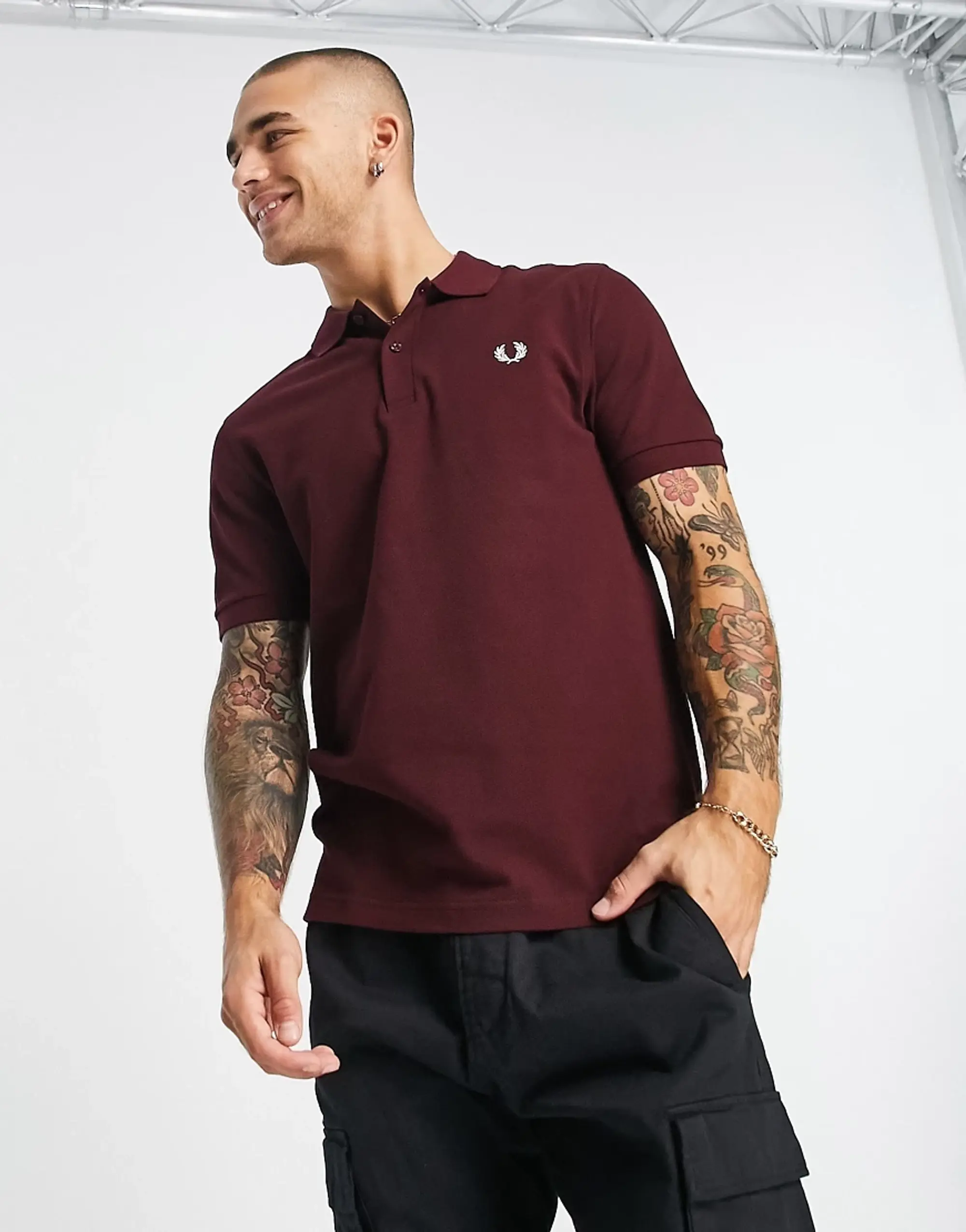 Fred Perry Plain Polo Shirt In Red