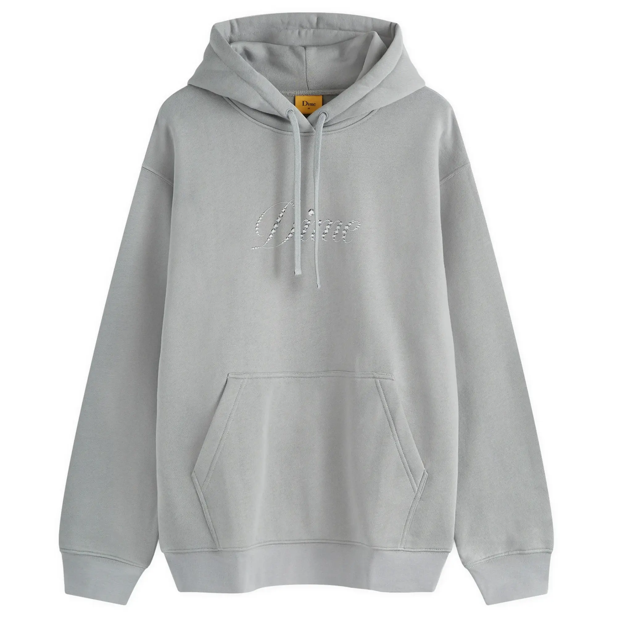 Dime Men's Icy Cursive Hoodie Stone Silver