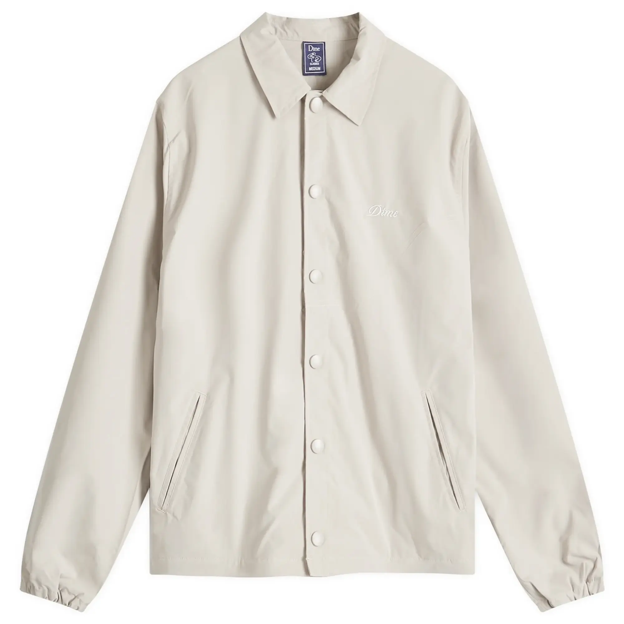 Dime Men's Cursive Coach Jacket Light Grey