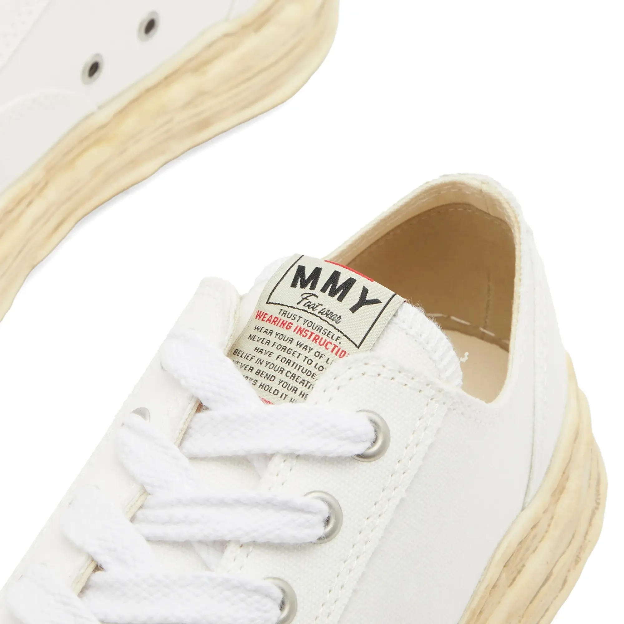 Maison MIHARA YASUHIRO Hank Garment Dyed Low Canvas Sneaker White