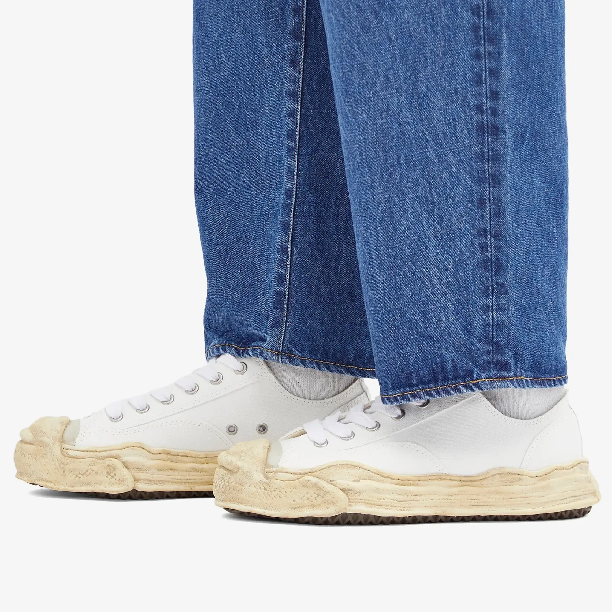 Maison MIHARA YASUHIRO Hank Garment Dyed Low Canvas Sneaker White