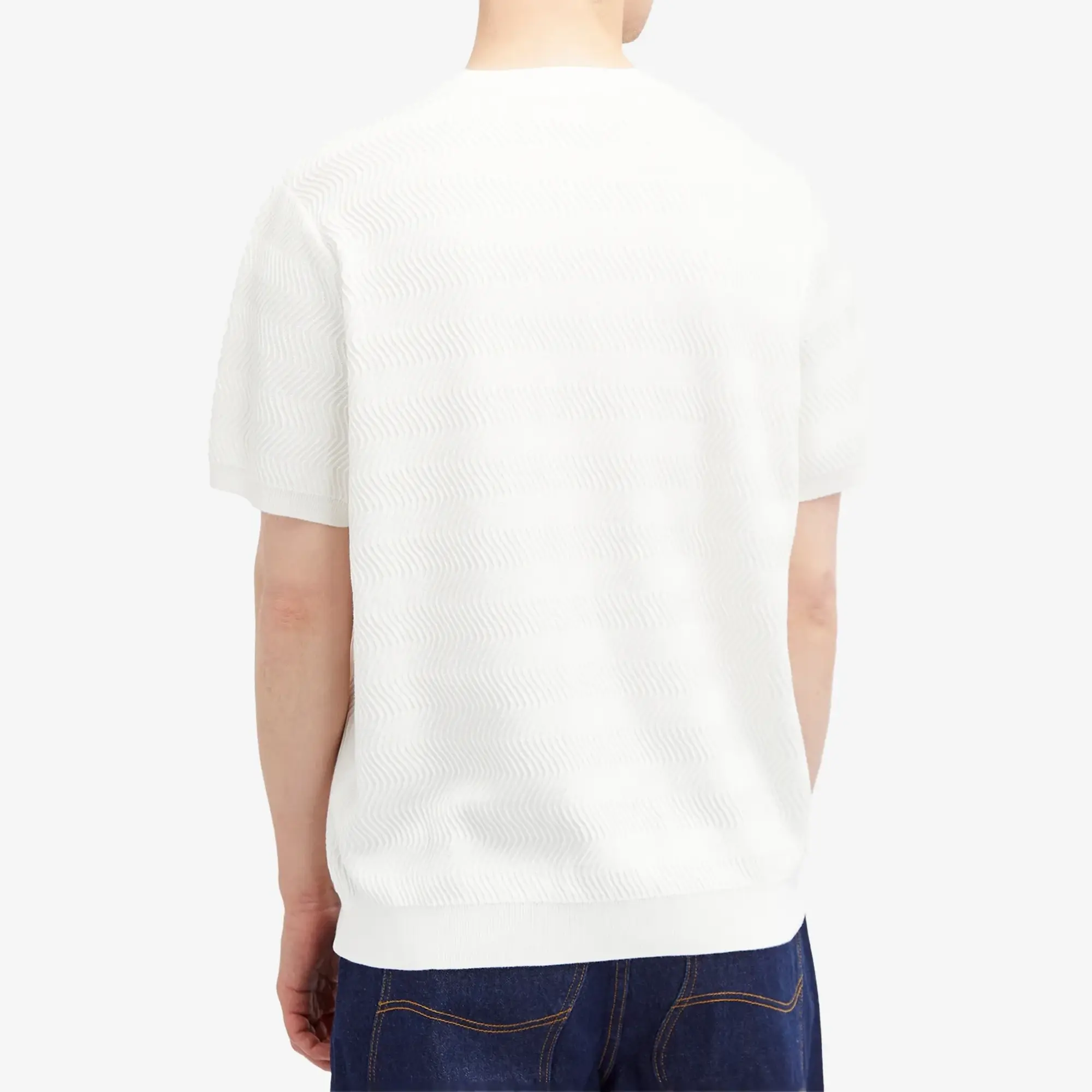 Dime Men's Wave Knit T-Shirt Ivory