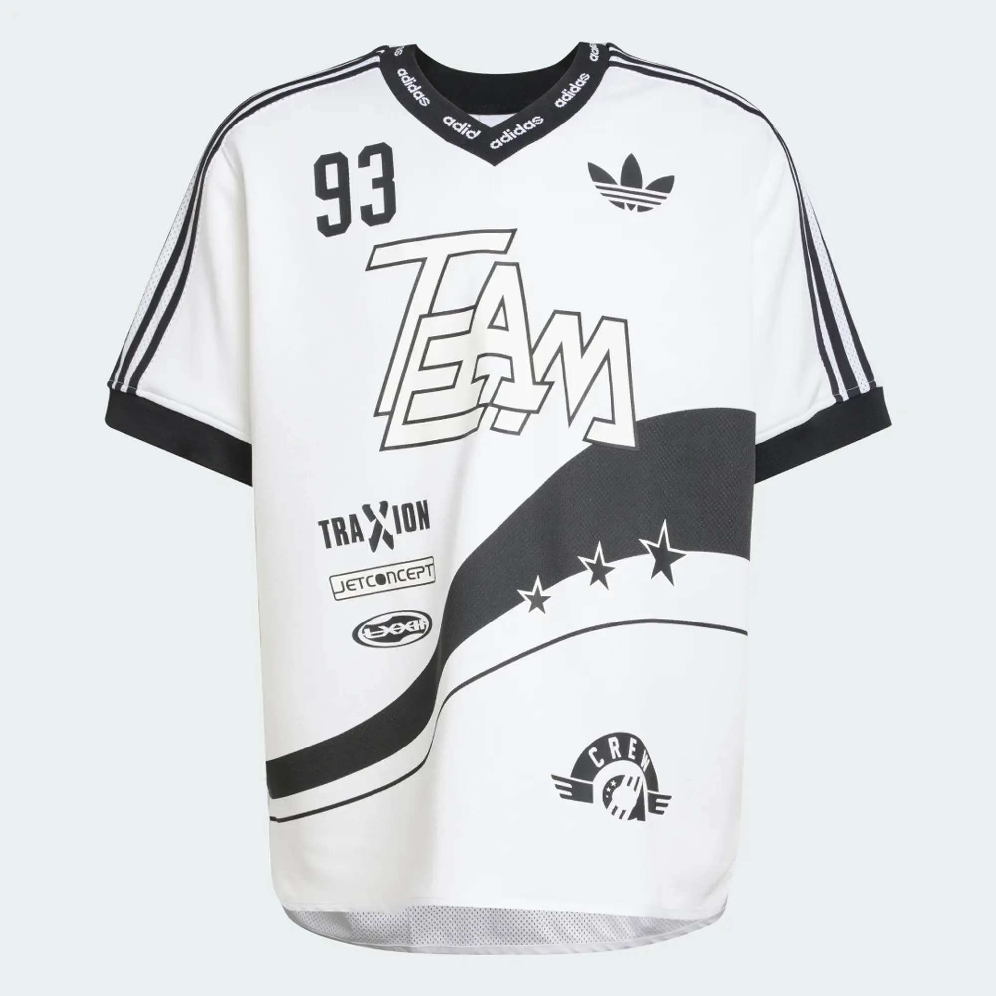 Adidas Originals Team 93 Jersey In Black And White
