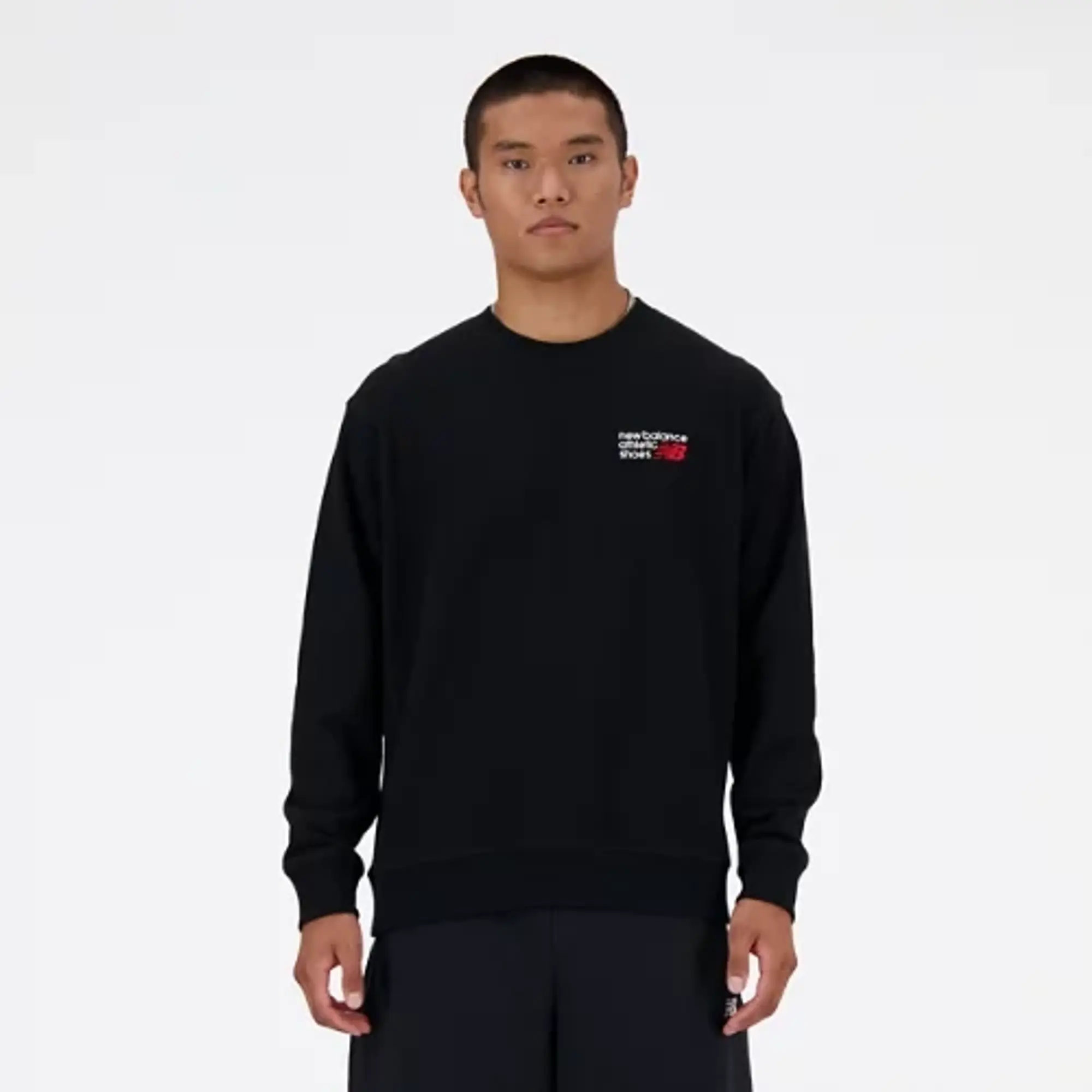 New Balance Athletics Premium Logo Crew Men Sweatshirts Black