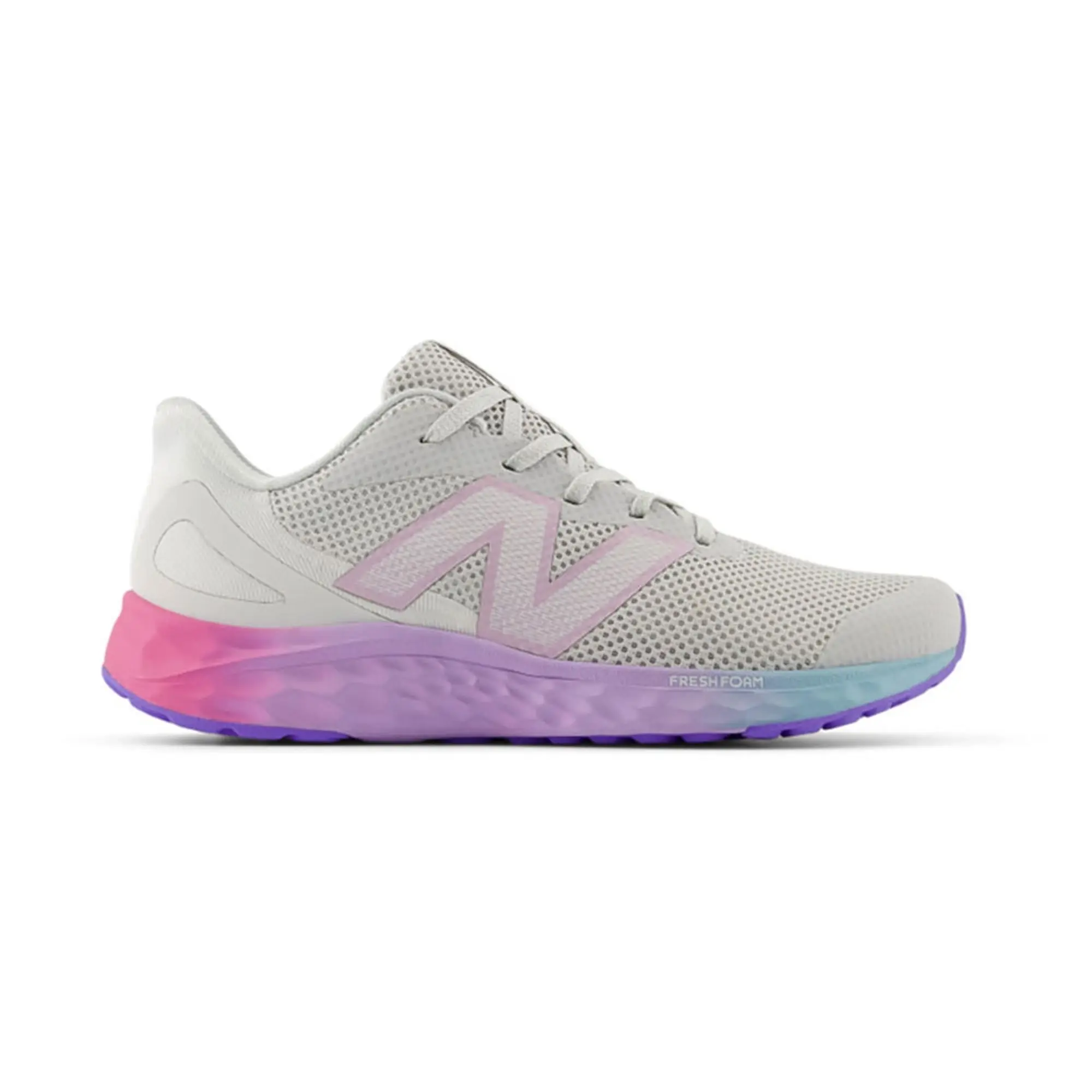 New Balance Kids' Fresh Foam Arishi v4 in Grey/Pink/Purple Synthetic