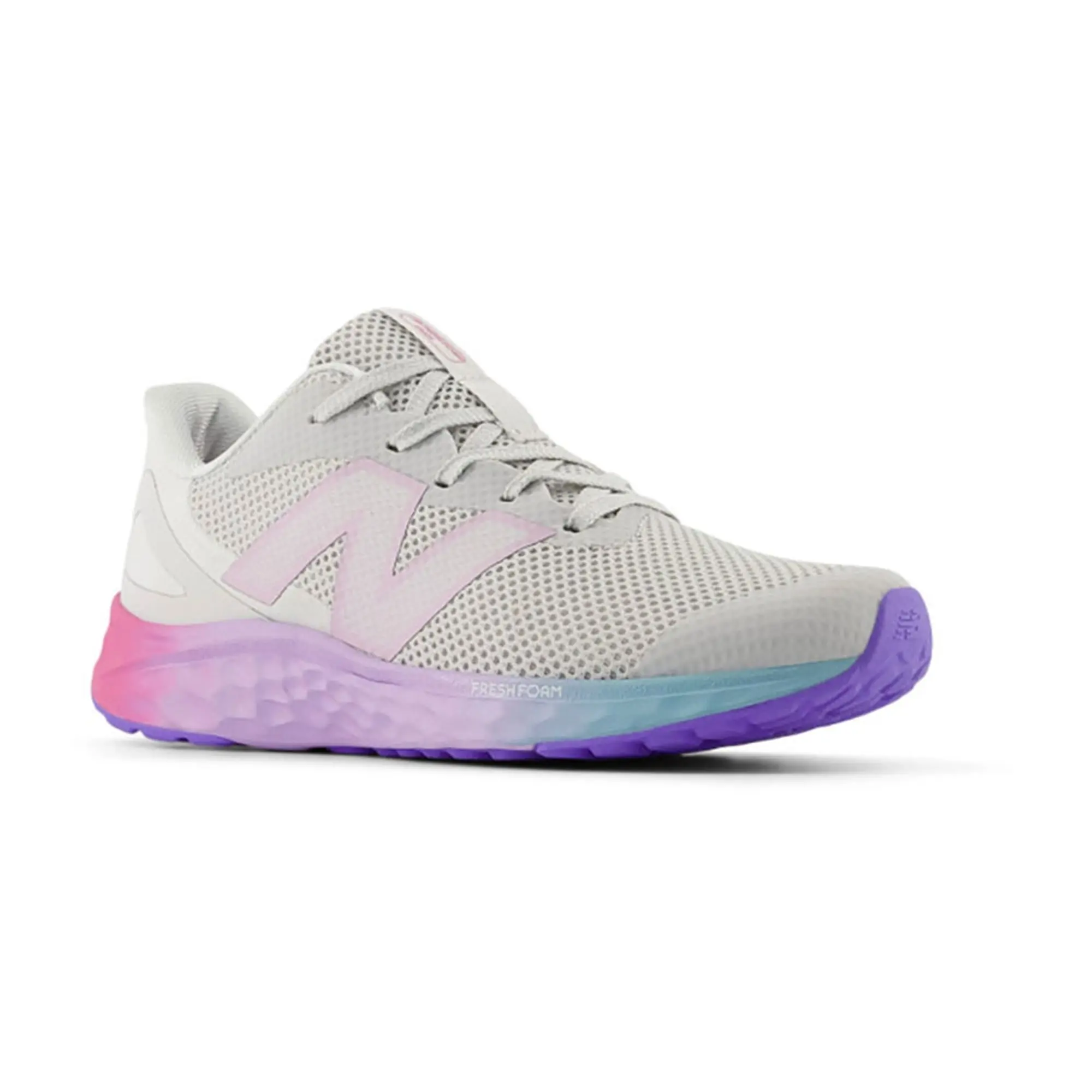 New Balance Kids' Fresh Foam Arishi v4 in Grey/Pink/Purple Synthetic