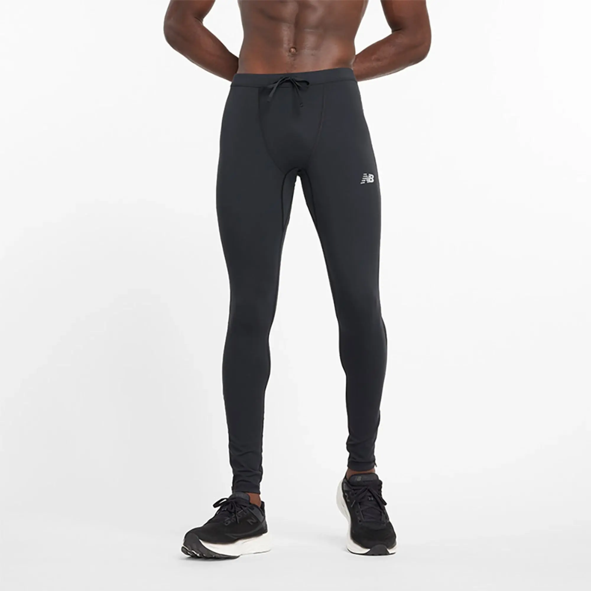 New Balance Men's NB Sleek Reflective Tight in Black Poly Knit